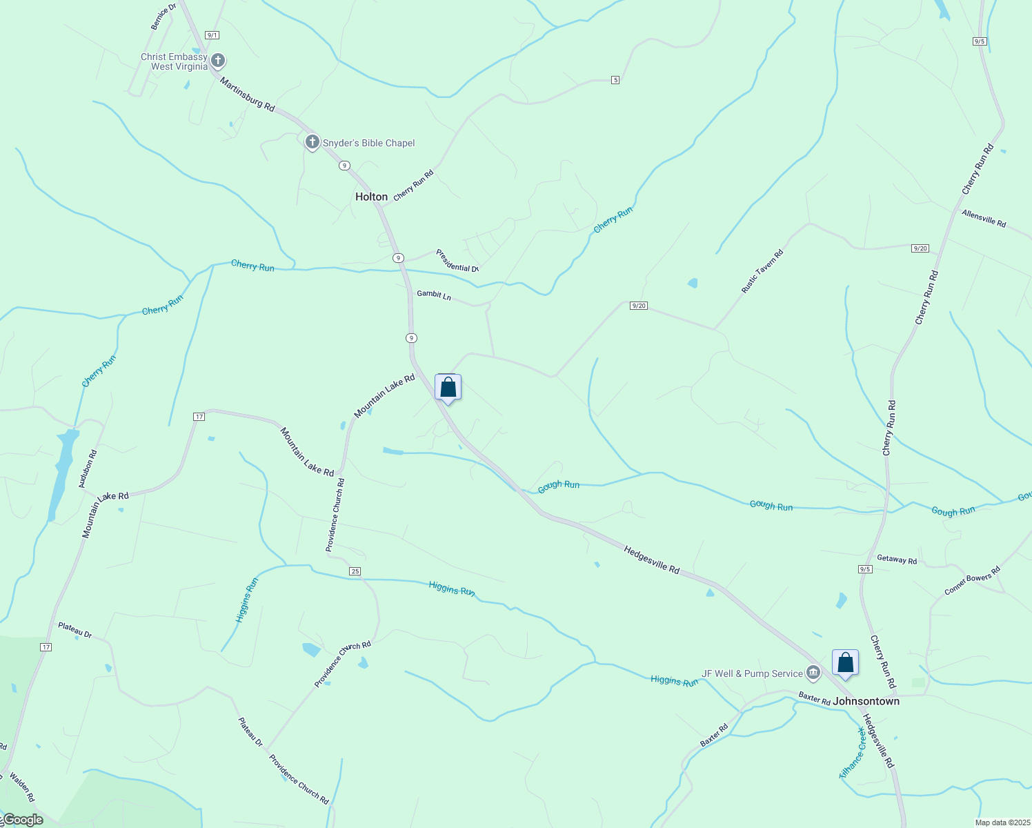 map of restaurants, bars, coffee shops, grocery stores, and more near 223 Stefanko Ln in Hedgesville
