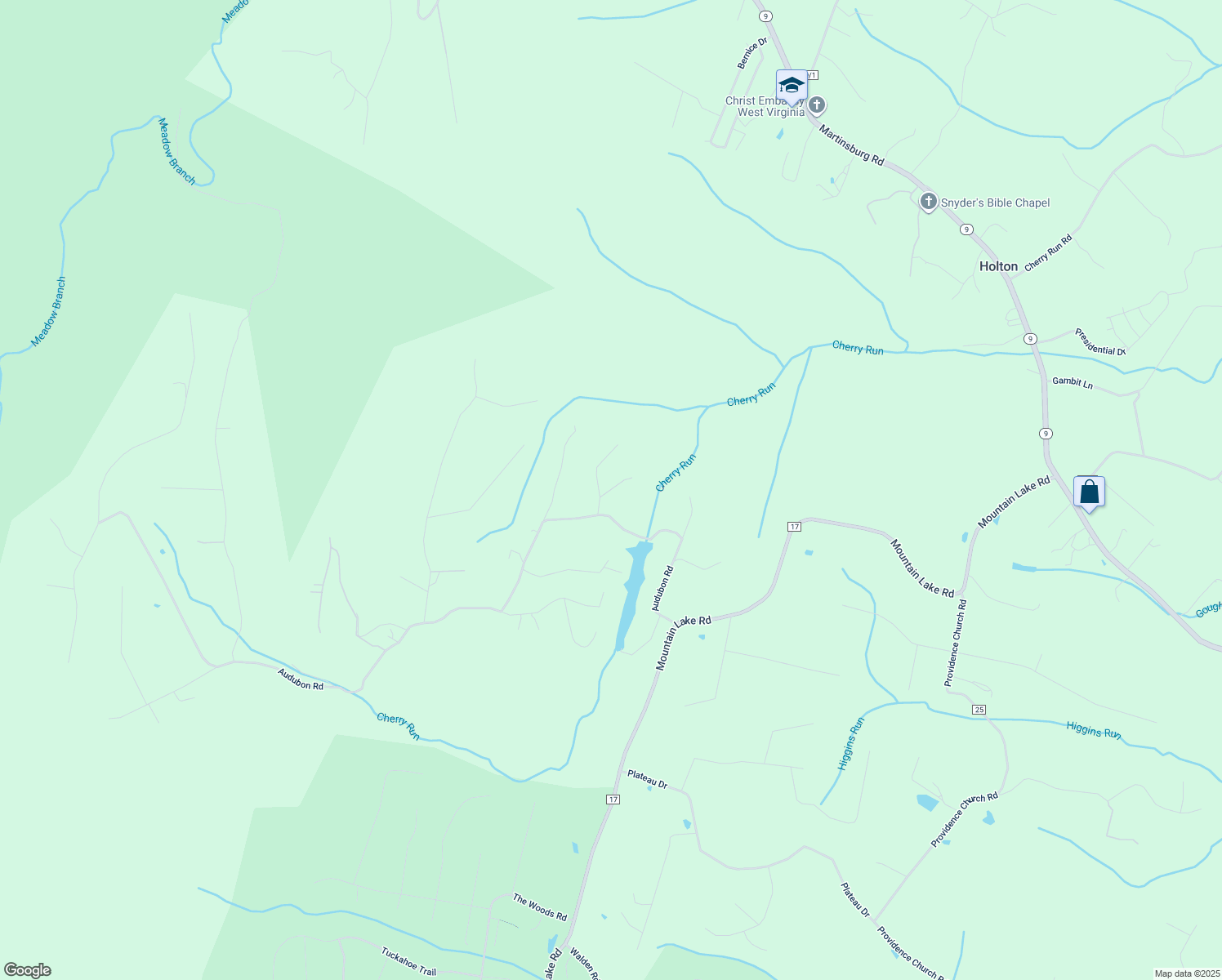 map of restaurants, bars, coffee shops, grocery stores, and more near 45 Twilight Lane in Hedgesville