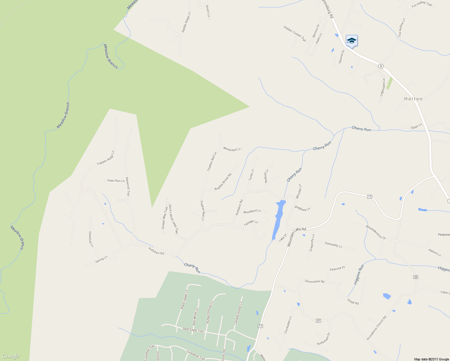 map of restaurants, bars, coffee shops, grocery stores, and more near Bradley Brook Road in Hedgesville