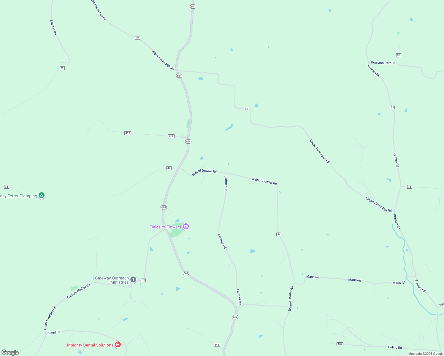 map of restaurants, bars, coffee shops, grocery stores, and more near 9201 Larimer Road in Logan