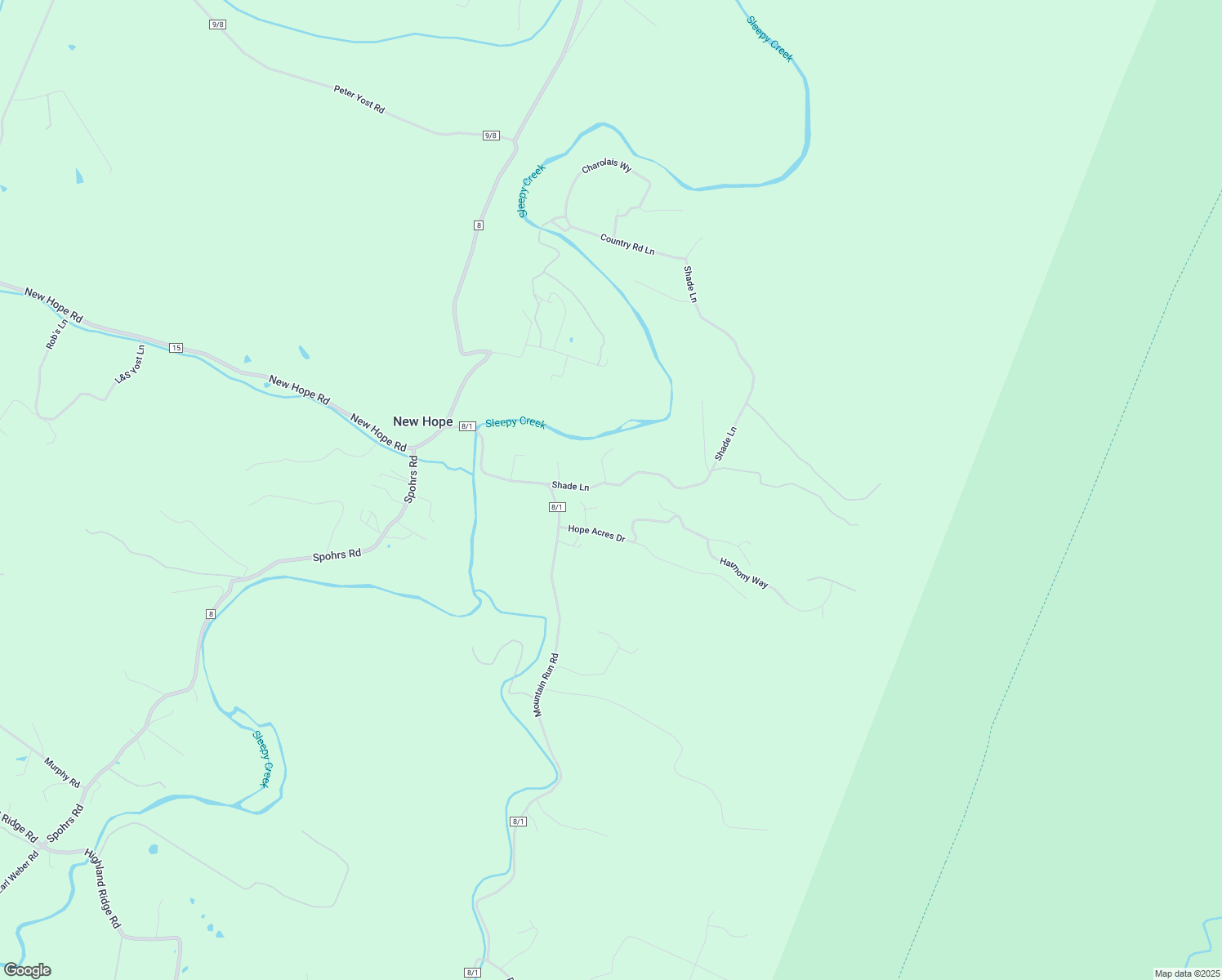 map of restaurants, bars, coffee shops, grocery stores, and more near 176 Shade Lane in Berkeley Springs