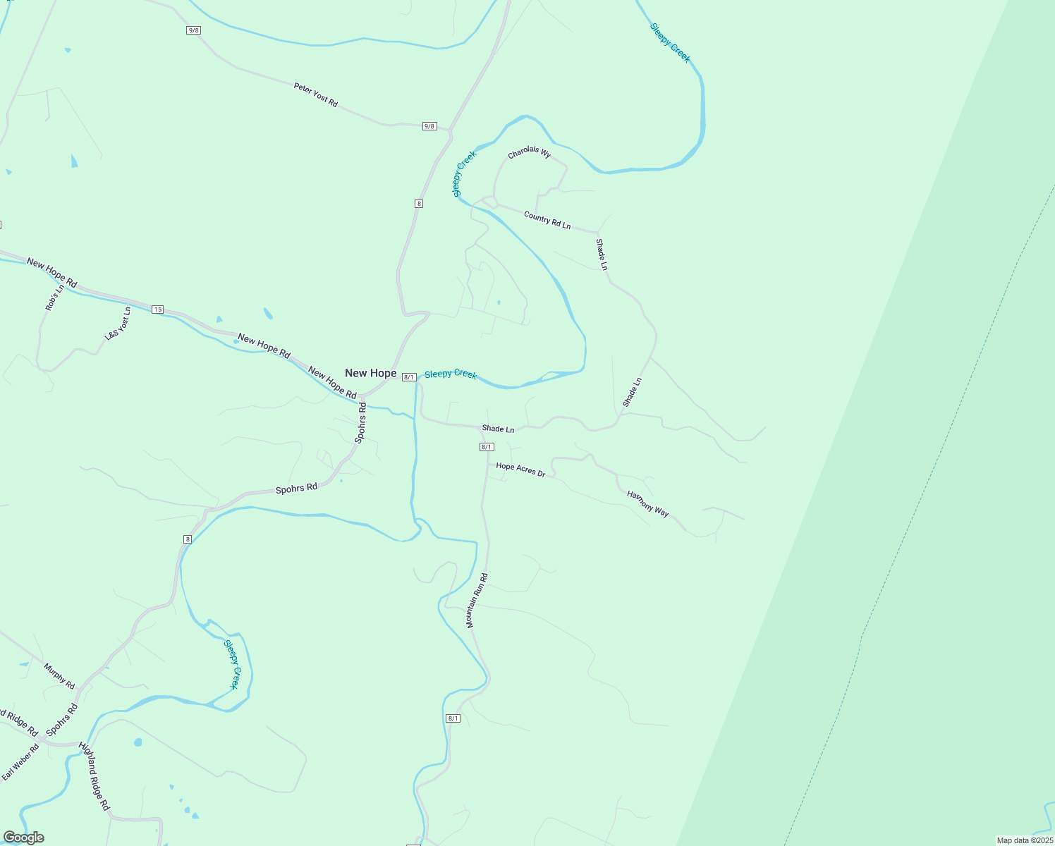 map of restaurants, bars, coffee shops, grocery stores, and more near 176 Shade Lane in Berkeley Springs