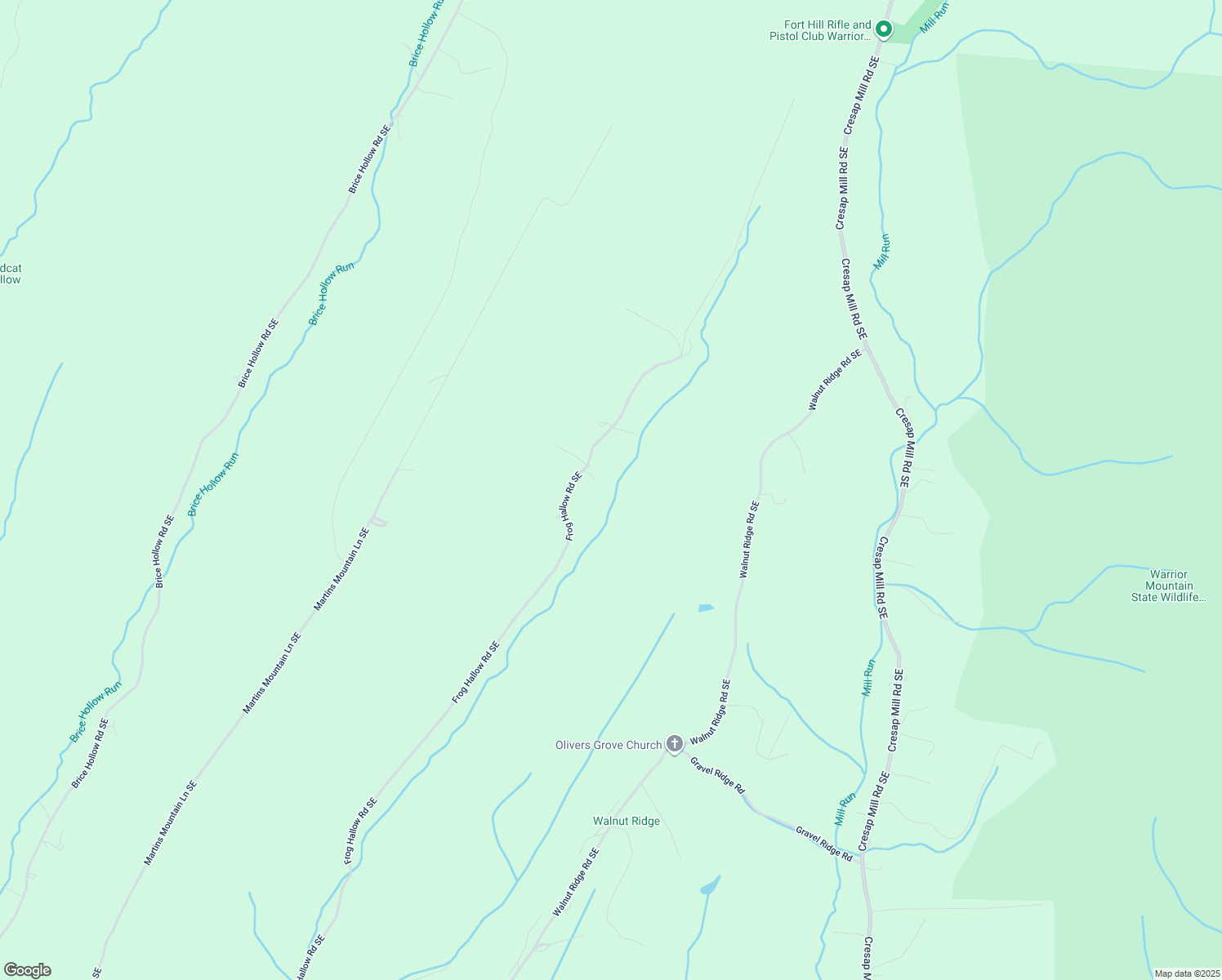 map of restaurants, bars, coffee shops, grocery stores, and more near 14700 Frog Hallow Road Southeast in Oldtown