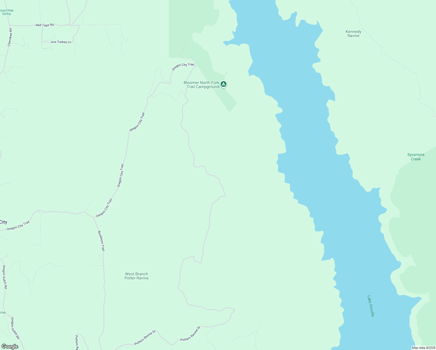 map of restaurants, bars, coffee shops, grocery stores, and more near Potters Ravine in Butte County