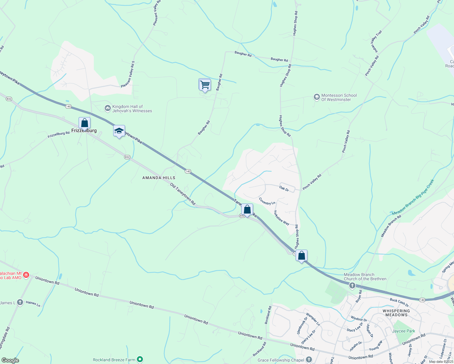 map of restaurants, bars, coffee shops, grocery stores, and more near 1266 Emerald Ridge Drive in Westminster