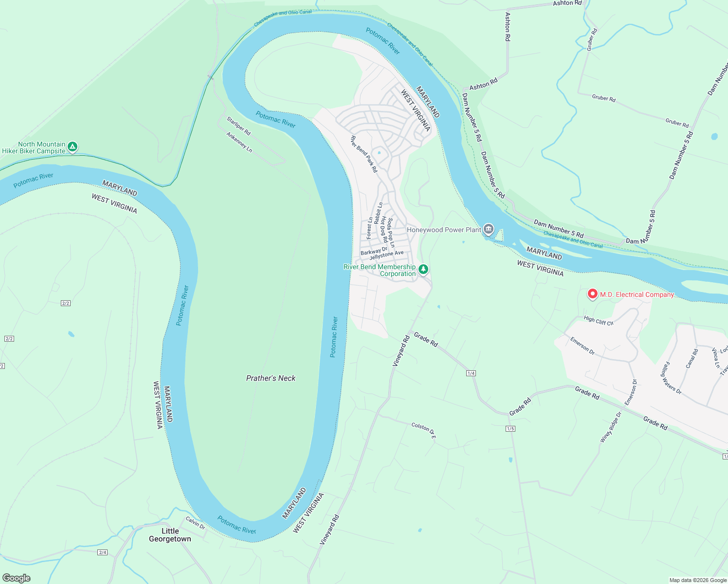 map of restaurants, bars, coffee shops, grocery stores, and more near 165 Boat Dock Drive in Falling Waters