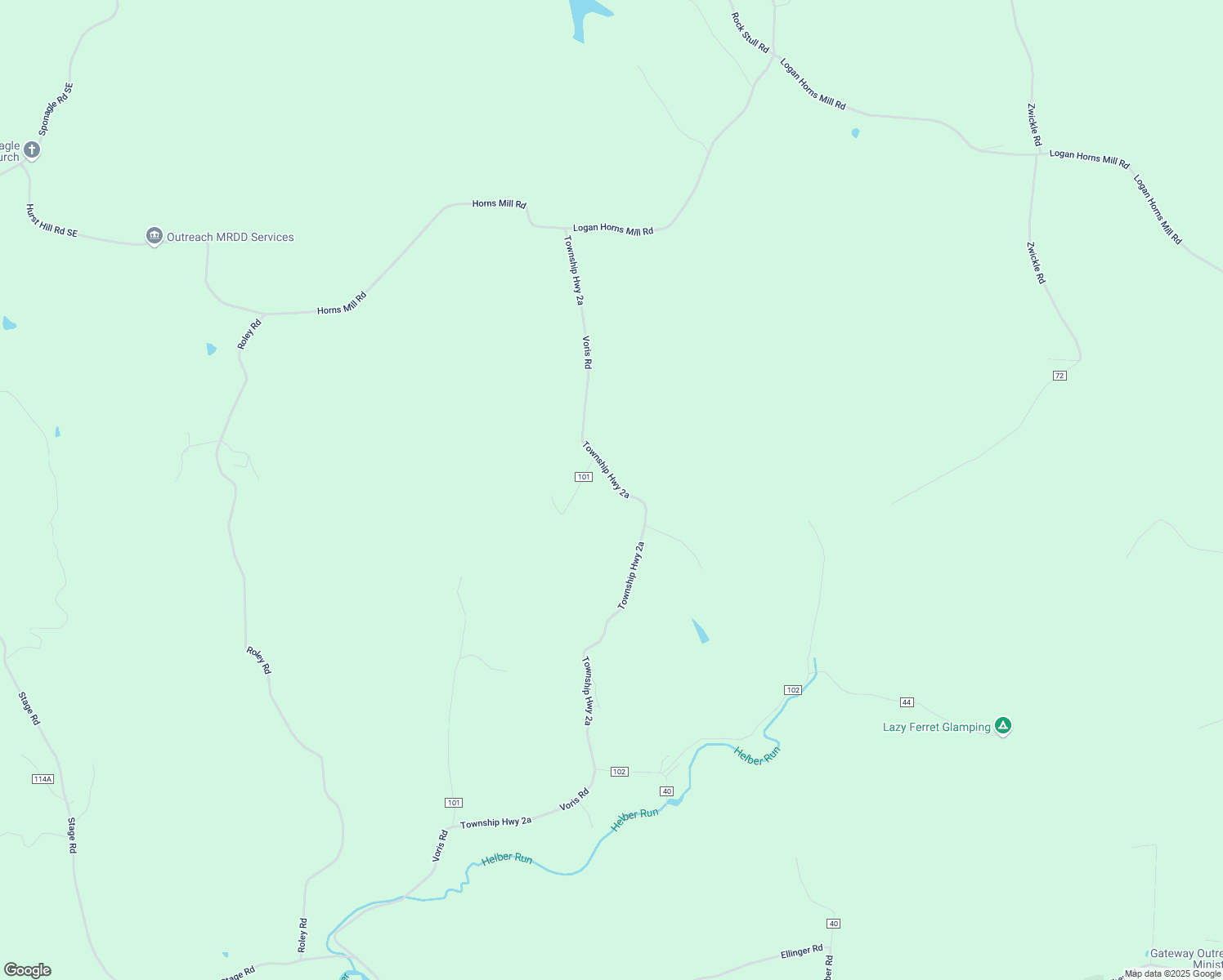 map of restaurants, bars, coffee shops, grocery stores, and more near 8887 Voris Road in Logan