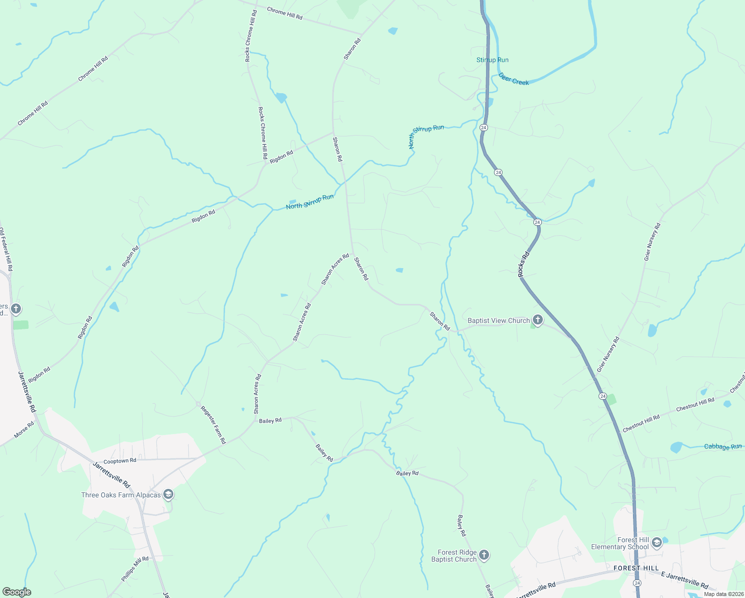 map of restaurants, bars, coffee shops, grocery stores, and more near 2844 Sharon Rd in Jarrettsville