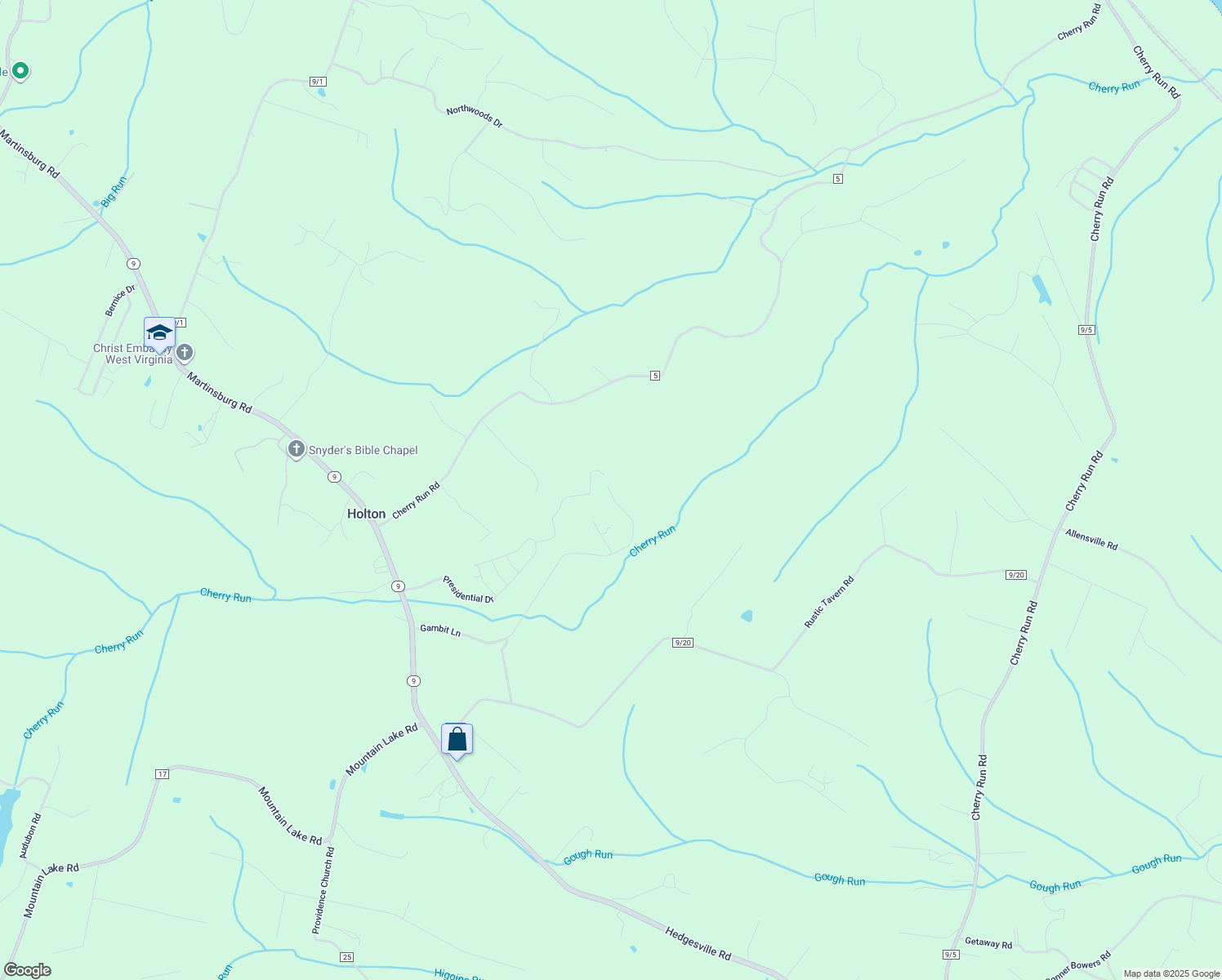 map of restaurants, bars, coffee shops, grocery stores, and more near 722 Atando Lane in Hedgesville