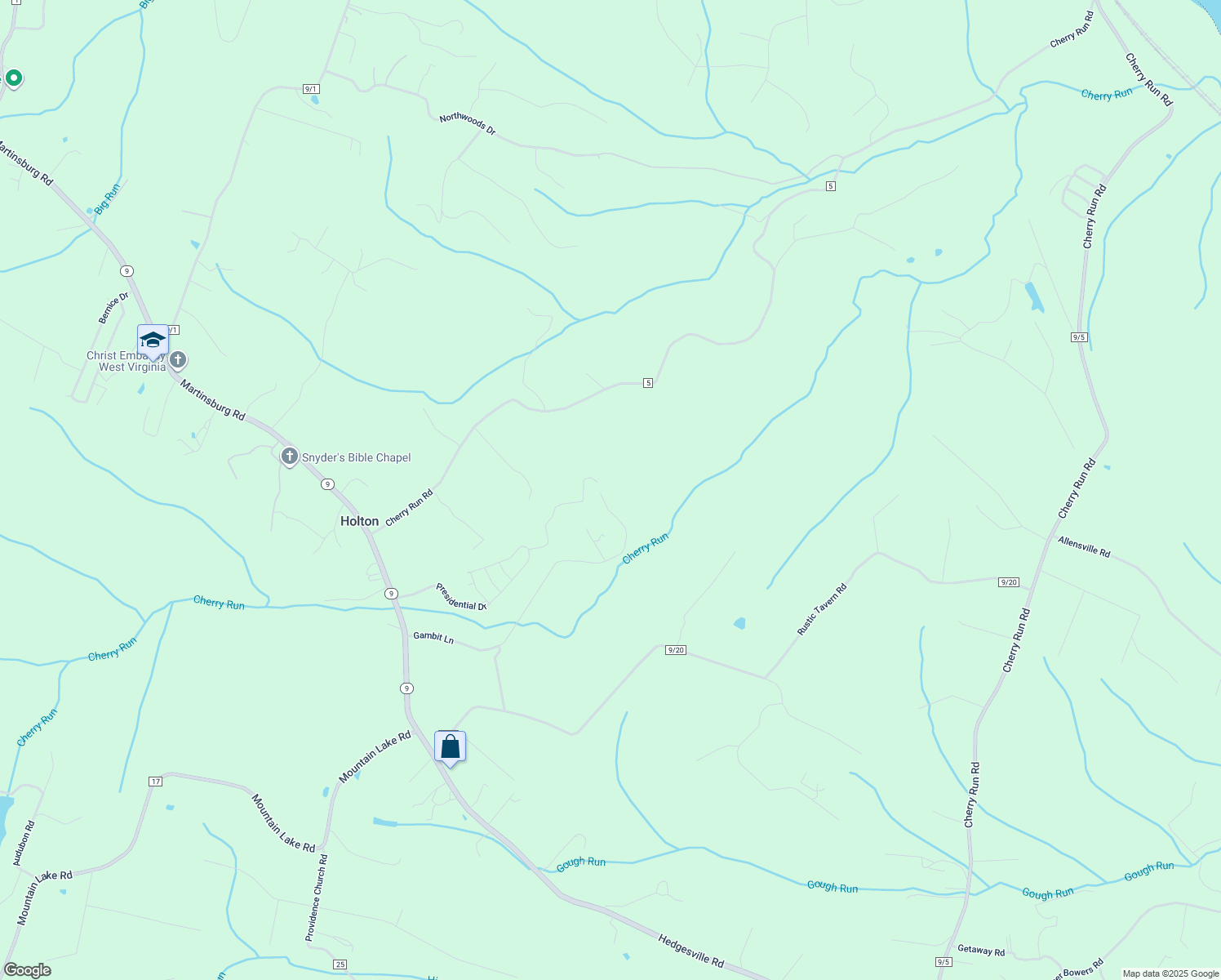 map of restaurants, bars, coffee shops, grocery stores, and more near 722 Atando Lane in Hedgesville