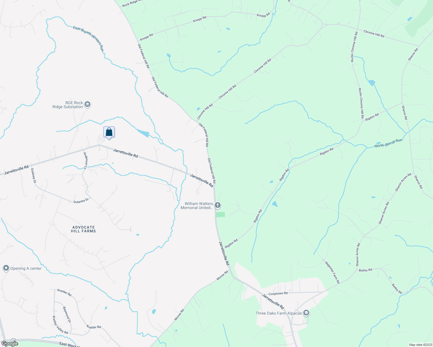 map of restaurants, bars, coffee shops, grocery stores, and more near 3715 Old Federal Hill Rd in Jarrettsville