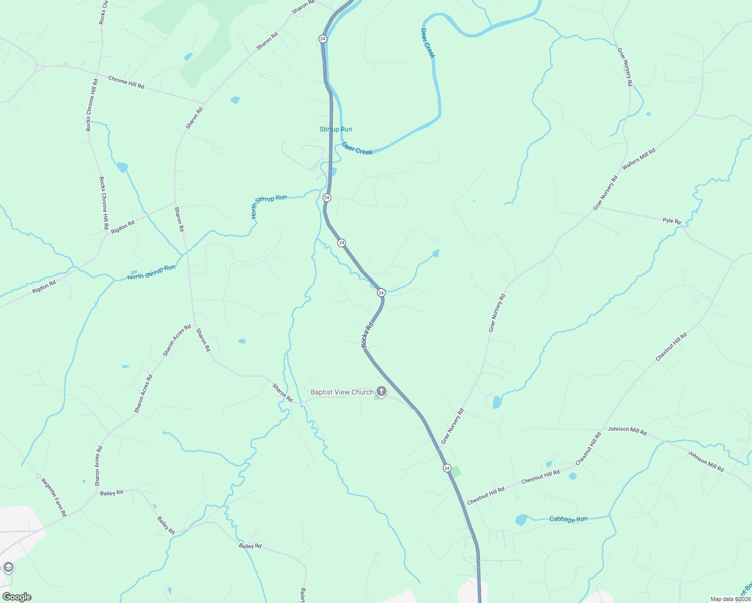 map of restaurants, bars, coffee shops, grocery stores, and more near 2804 Rocks Road in Jarrettsville