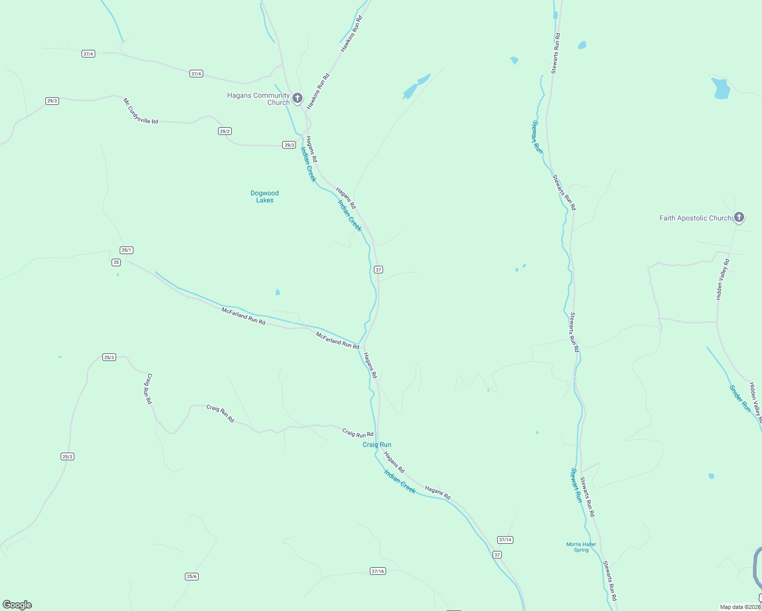 map of restaurants, bars, coffee shops, grocery stores, and more near 1245 Hagans Road in Maidsville