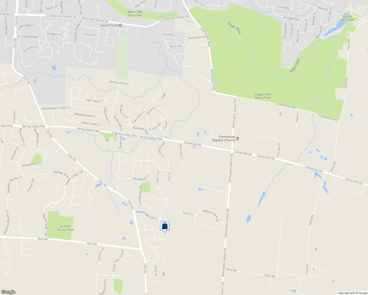 map of restaurants, bars, coffee shops, grocery stores, and more near 3028 Beech Hill Drive in Greene County