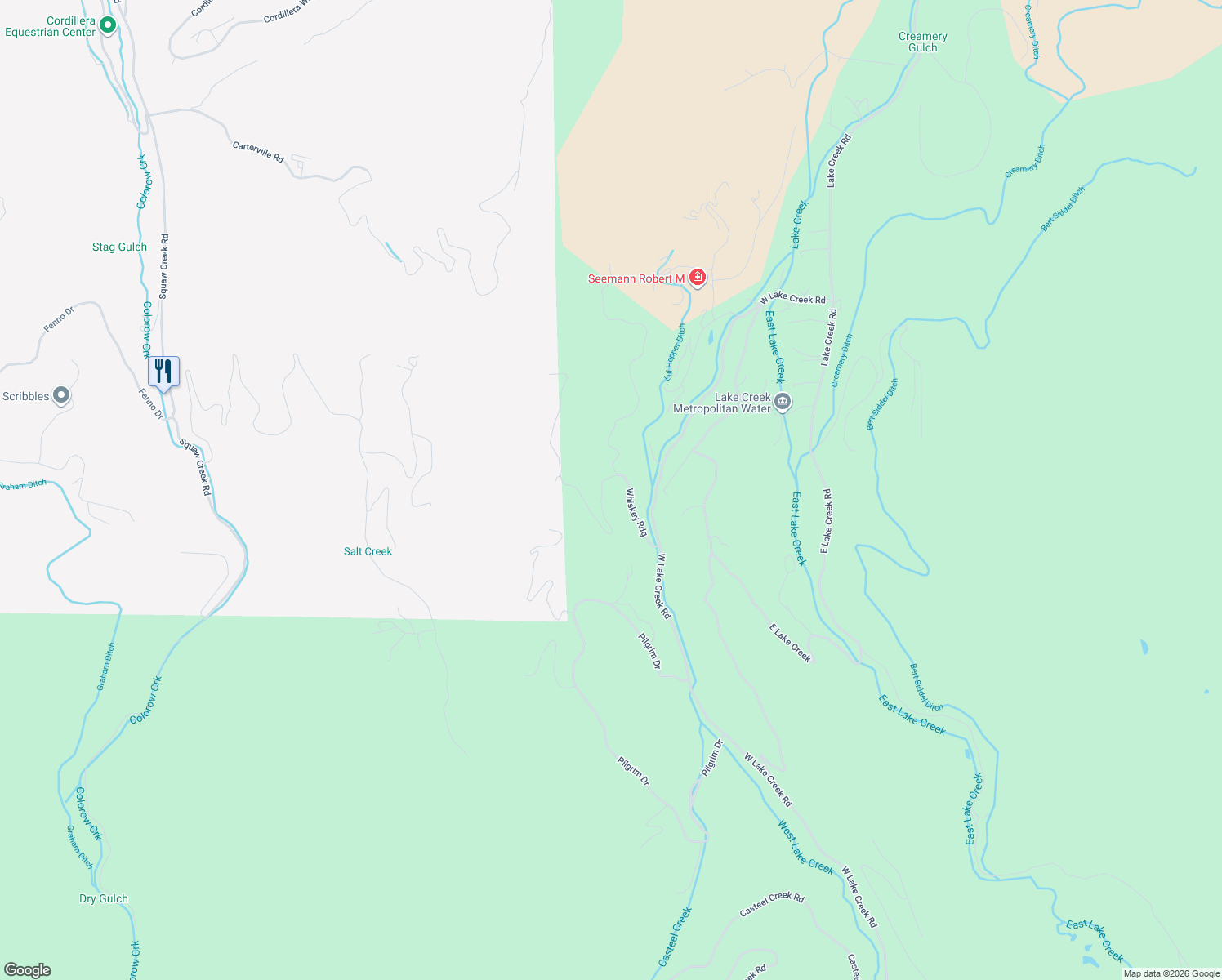 map of restaurants, bars, coffee shops, grocery stores, and more near 34 Whiskey Ridge in Edwards