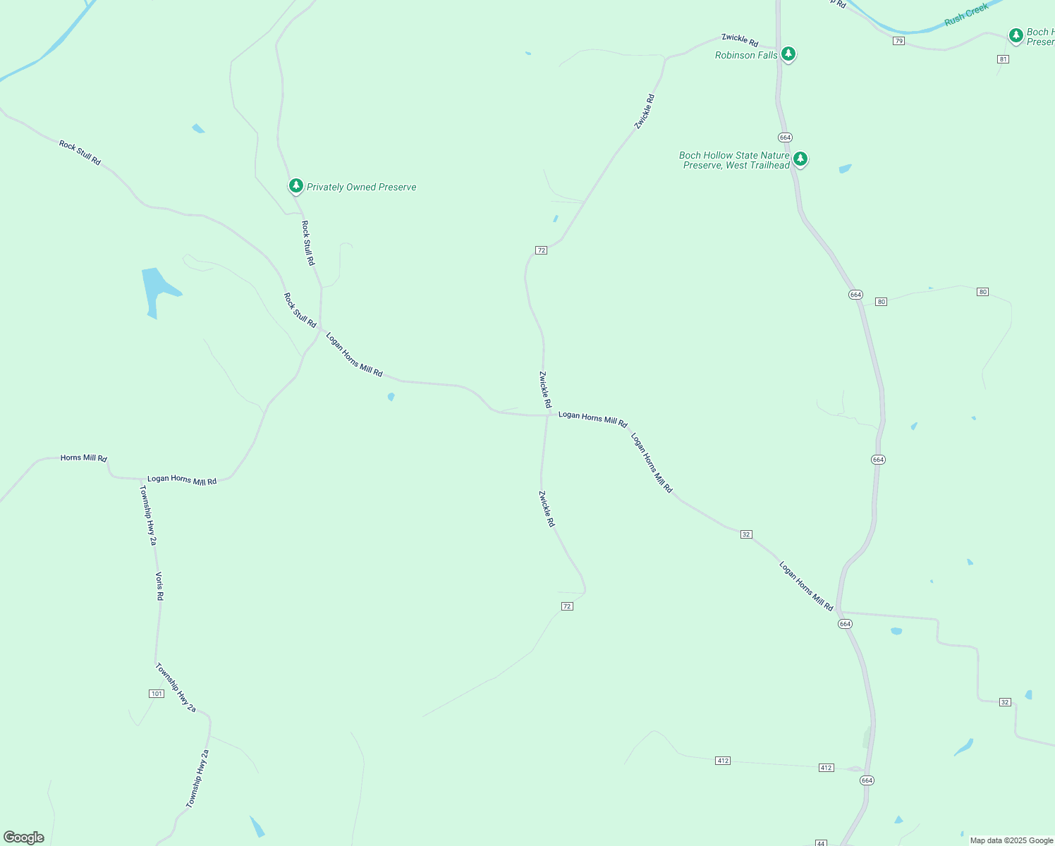 map of restaurants, bars, coffee shops, grocery stores, and more near 7971 Zwickle Road in Logan