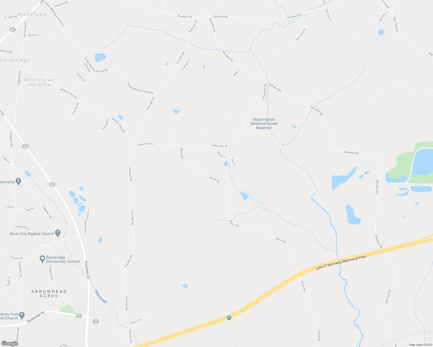 map of restaurants, bars, coffee shops, grocery stores, and more near 1234 Winch Road in Port Deposit