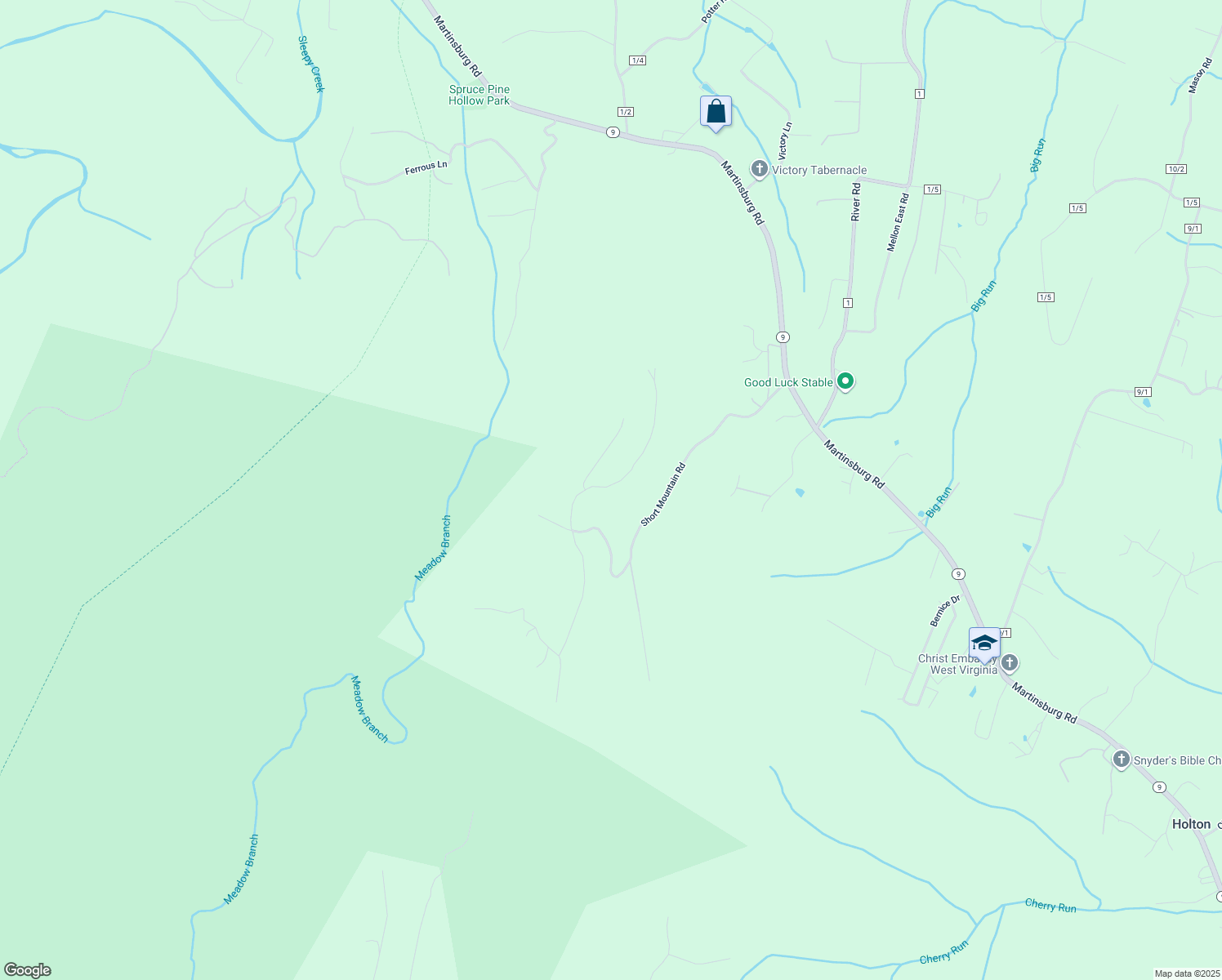 map of restaurants, bars, coffee shops, grocery stores, and more near 74 Arran Lane in Hedgesville