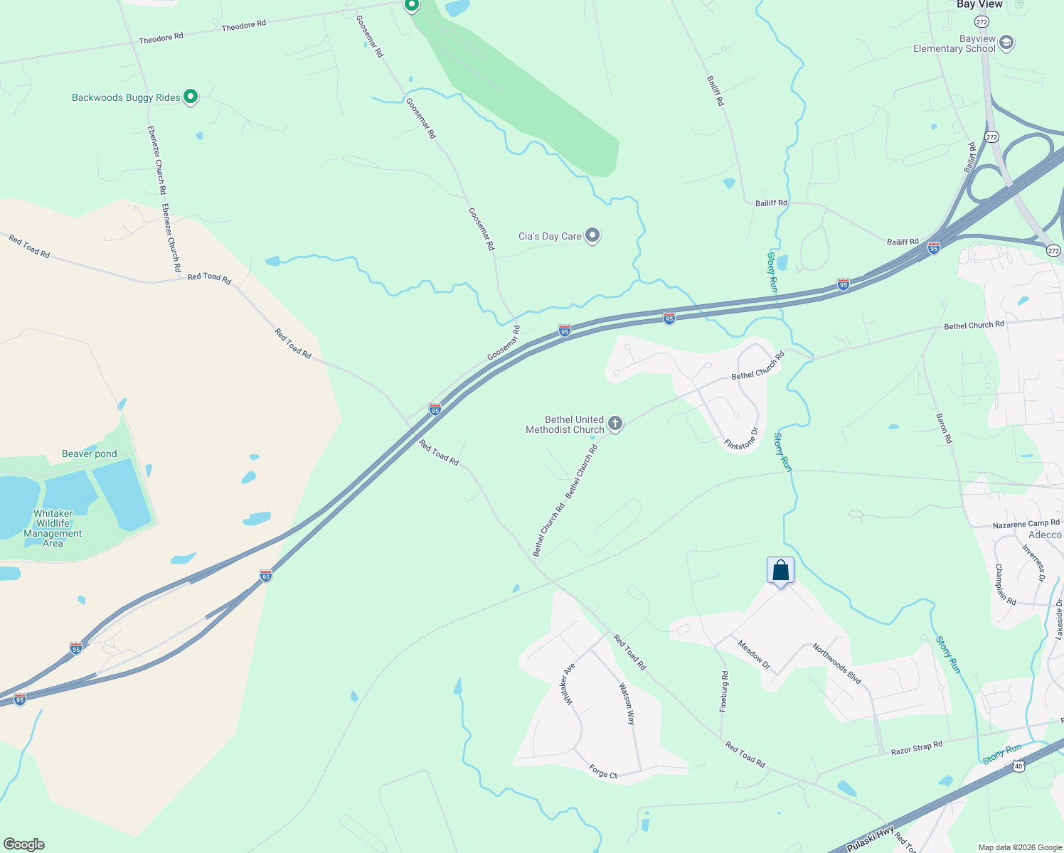 map of restaurants, bars, coffee shops, grocery stores, and more near 29 Goosemar Road Exd in North East