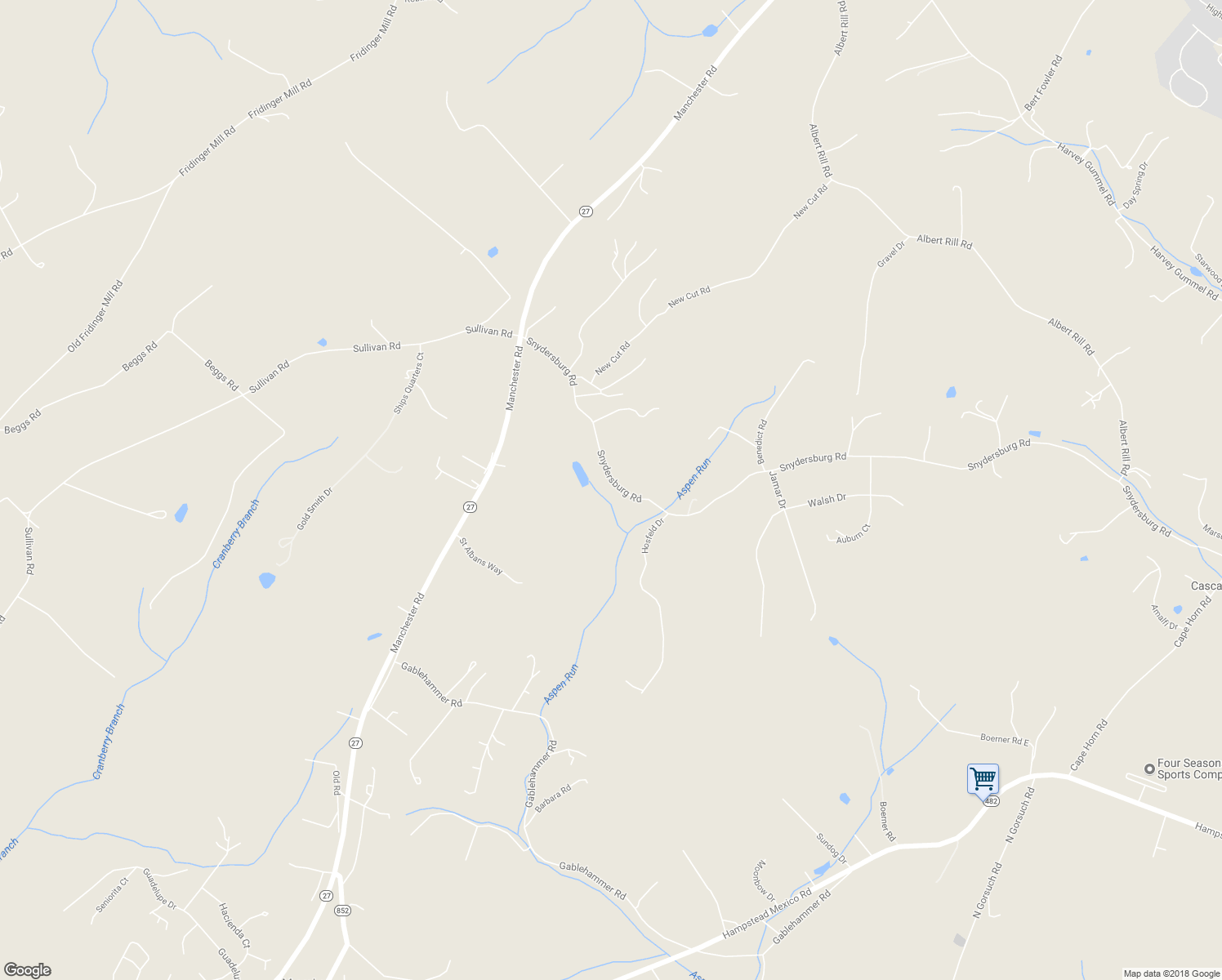 map of restaurants, bars, coffee shops, grocery stores, and more near 1941 Snydersburg Road in Westminster