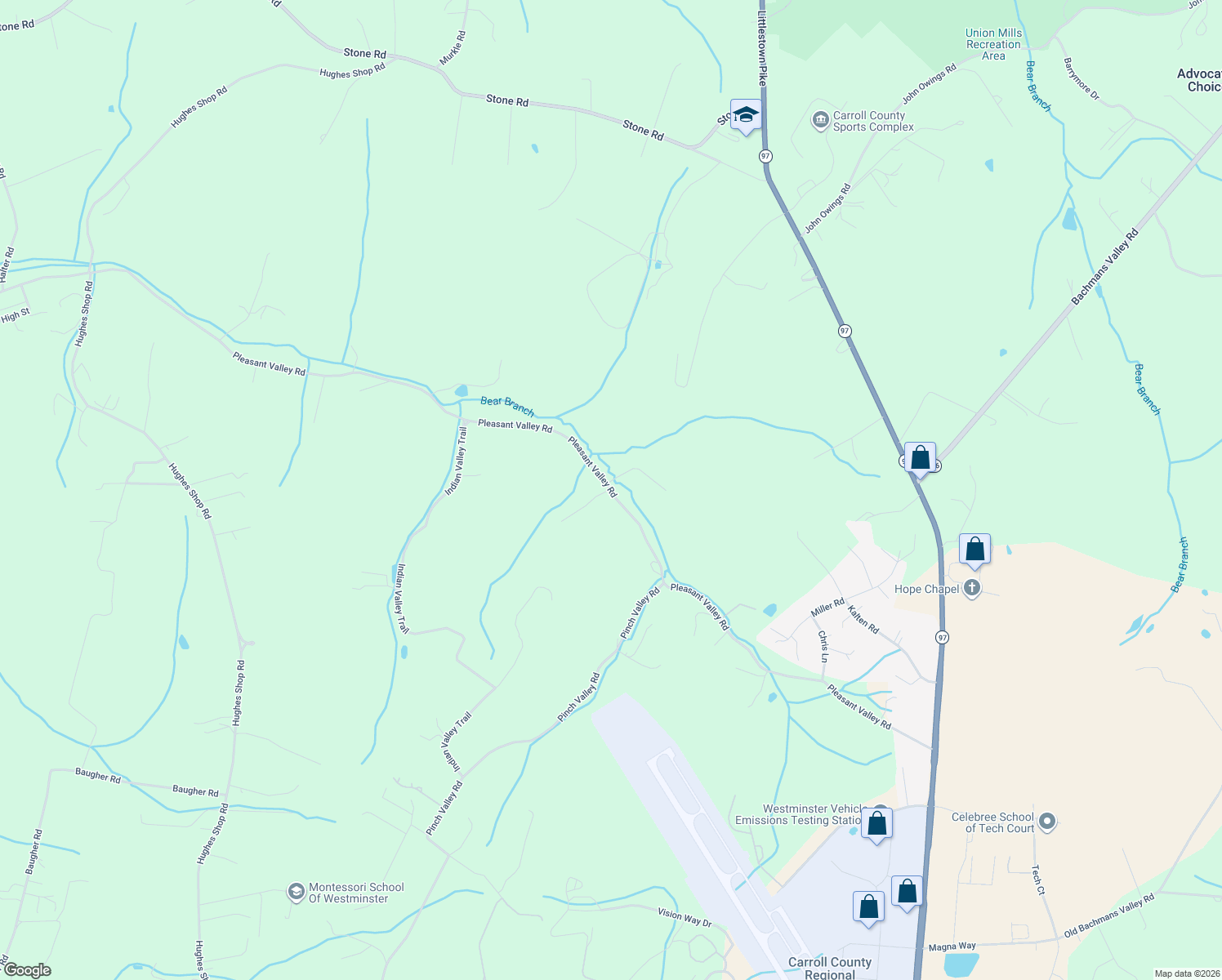 map of restaurants, bars, coffee shops, grocery stores, and more near 466 Pleasant Valley Road in Westminster
