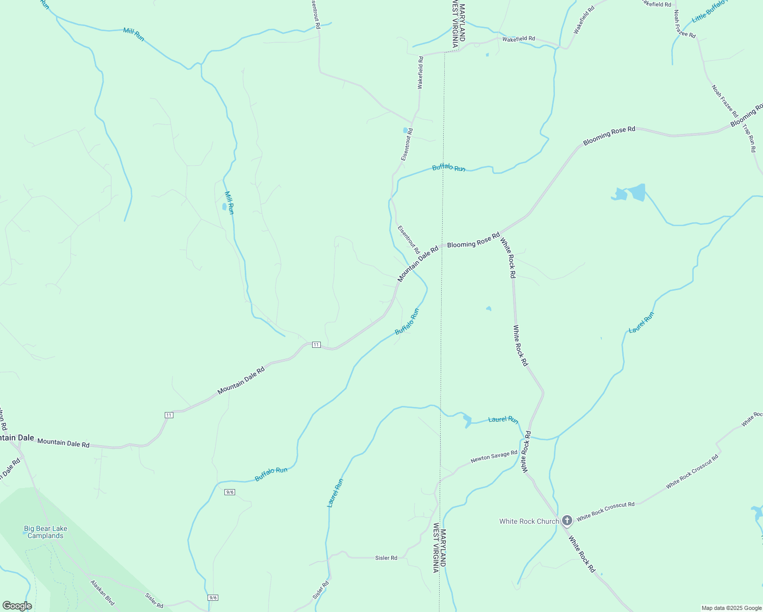 map of restaurants, bars, coffee shops, grocery stores, and more near 2007 Mountain Dale Road in Bruceton Mills