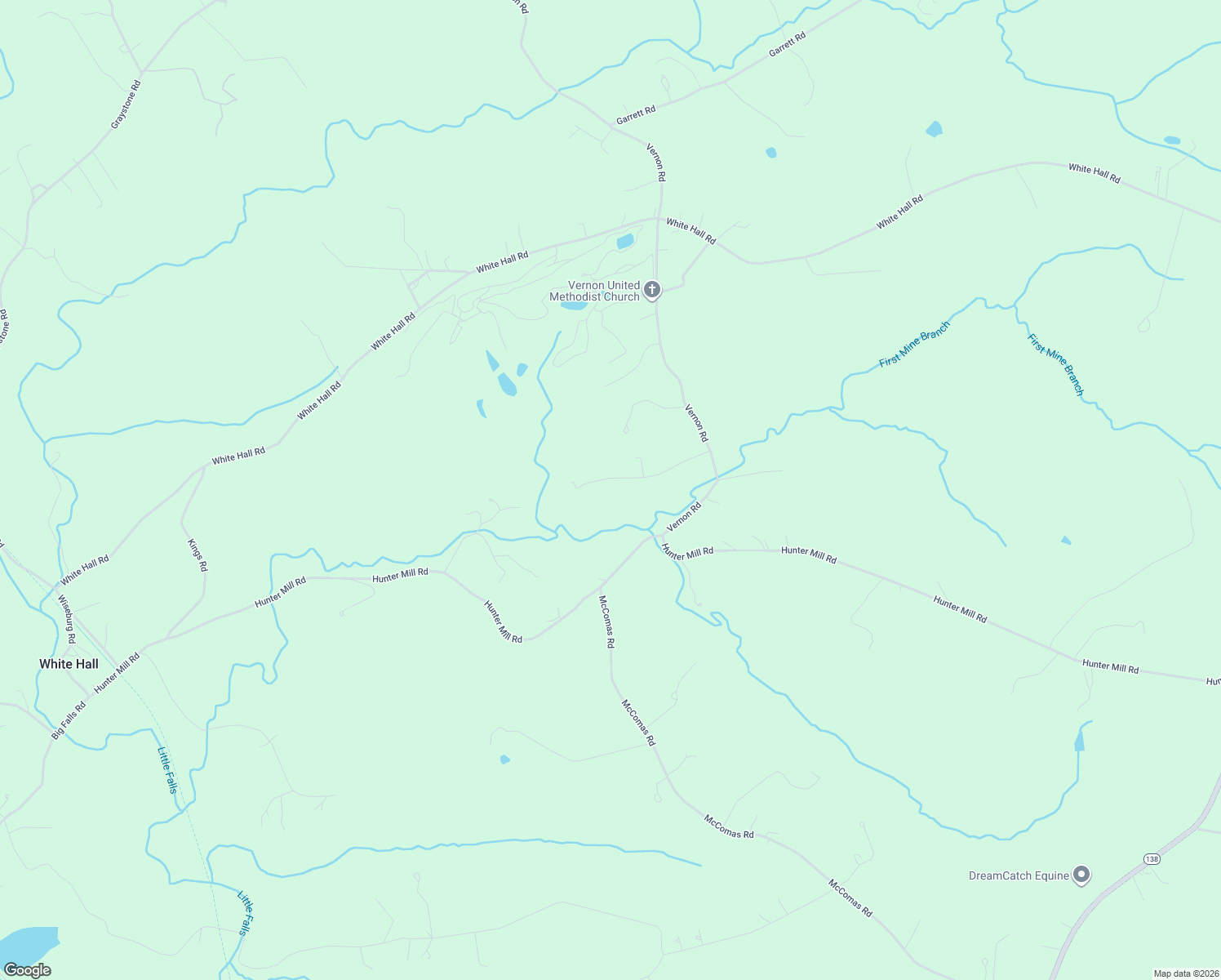 map of restaurants, bars, coffee shops, grocery stores, and more near 2203 River Bend Court in White Hall