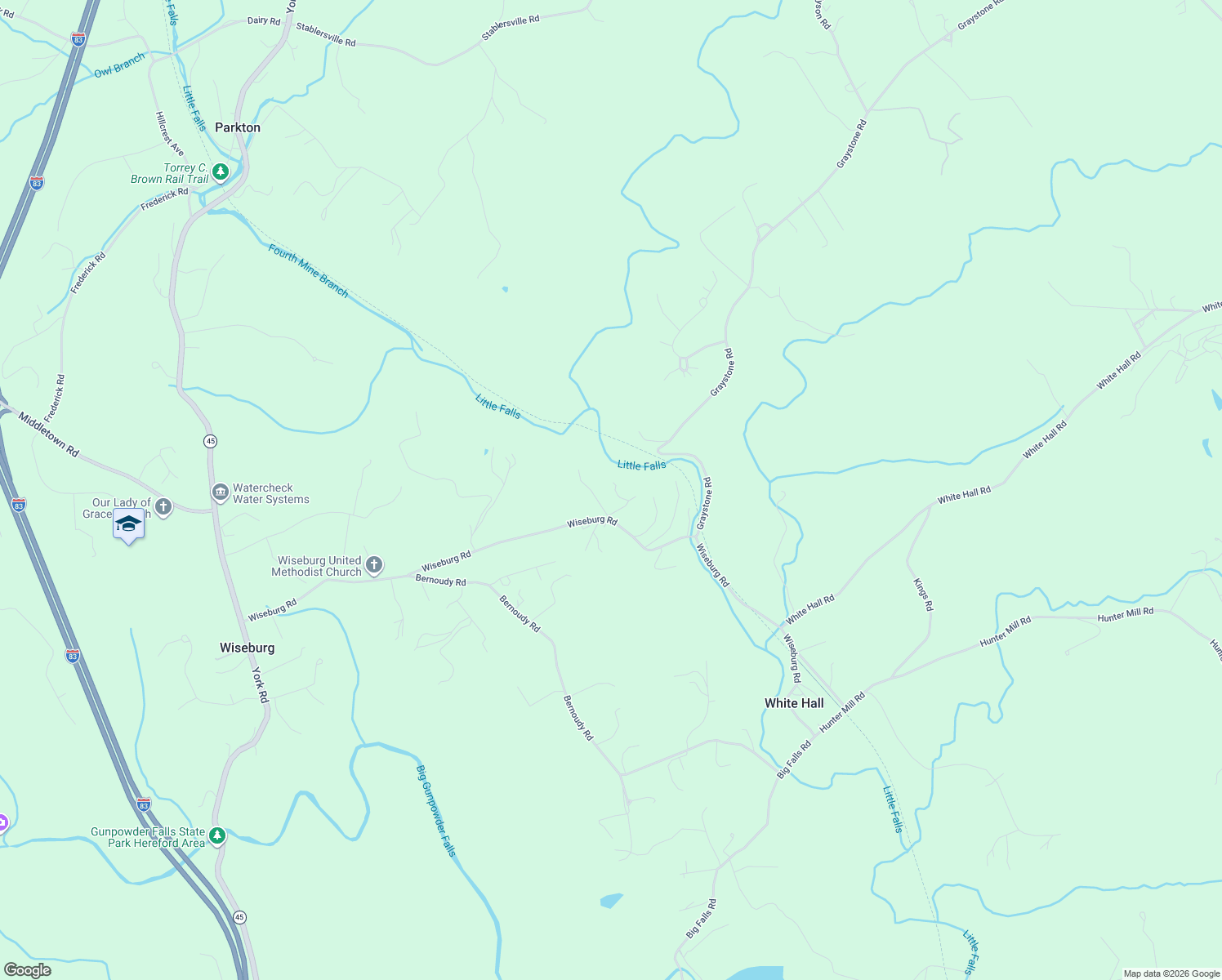 map of restaurants, bars, coffee shops, grocery stores, and more near 1114 Weisburg Road in White Hall