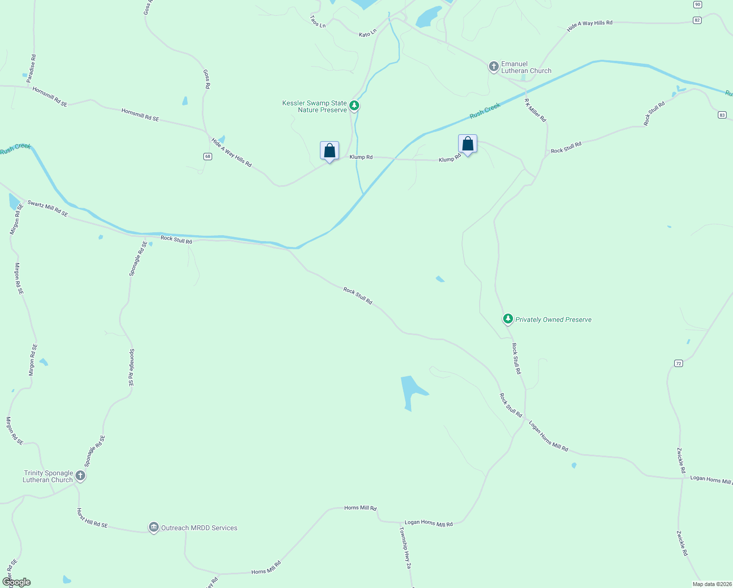 map of restaurants, bars, coffee shops, grocery stores, and more near 29002 Rock Stull Road in Sugar Grove