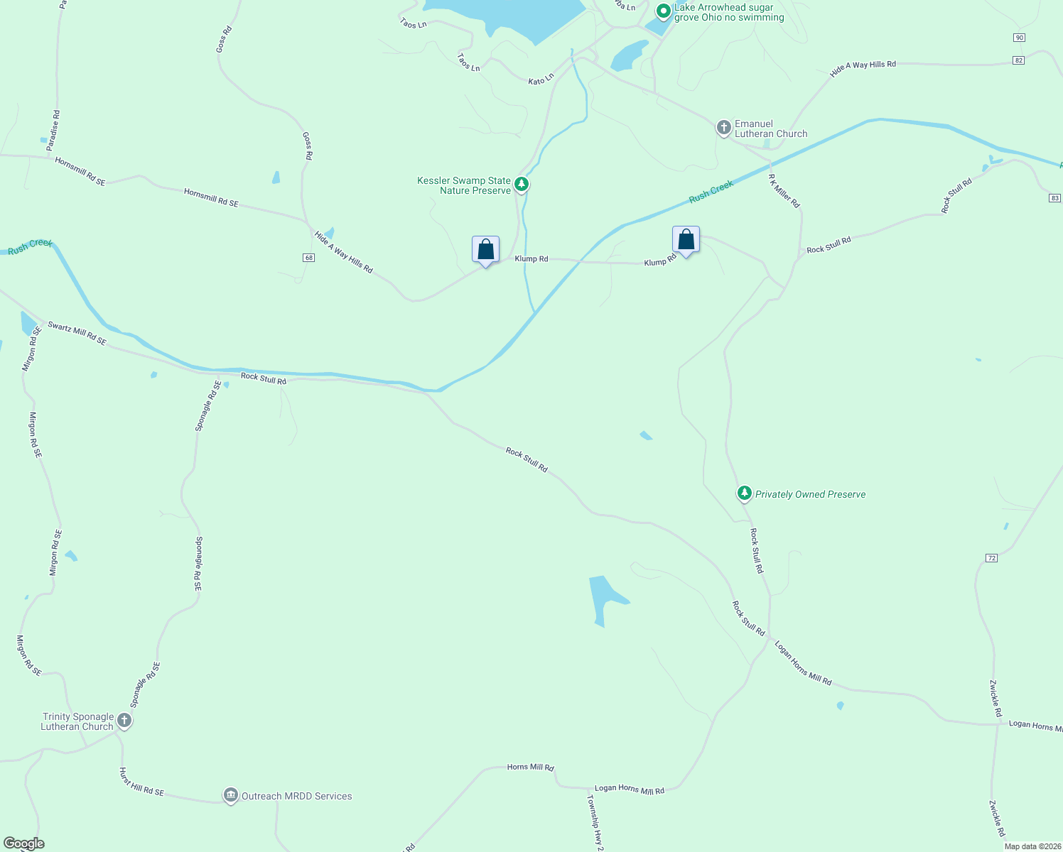 map of restaurants, bars, coffee shops, grocery stores, and more near 28938 Rock Stull Road in Sugar Grove