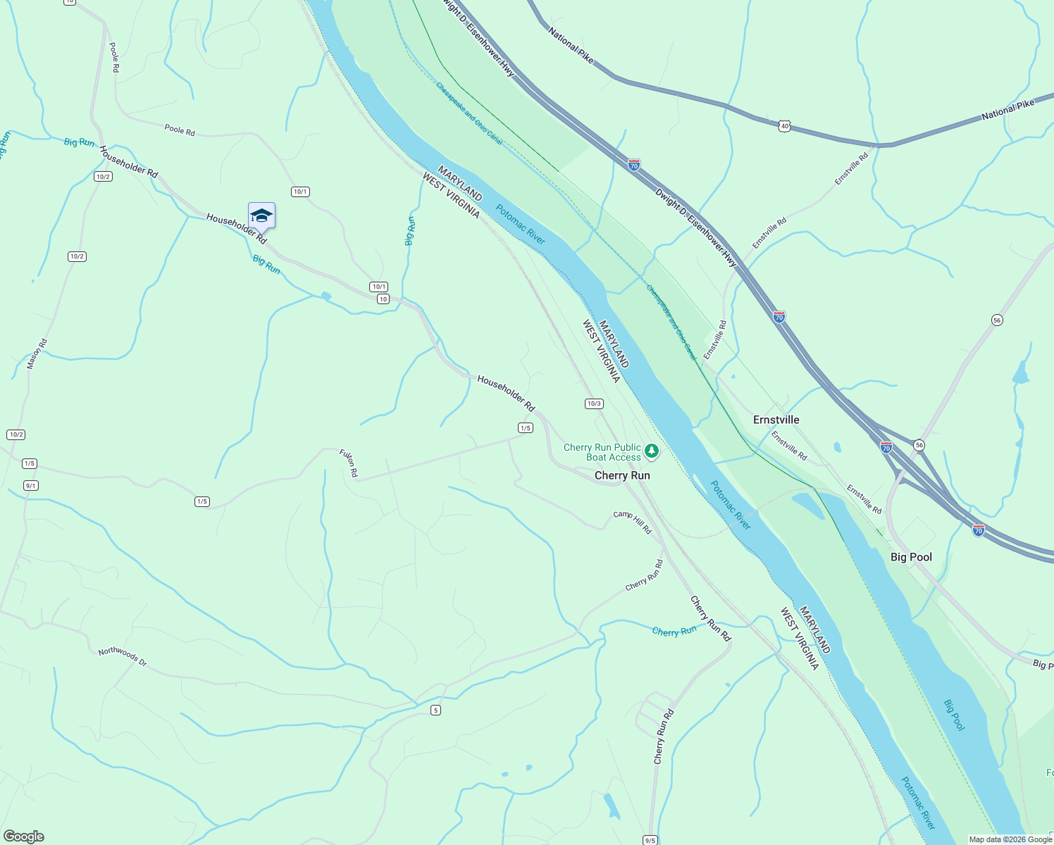 map of restaurants, bars, coffee shops, grocery stores, and more near 71 Fulton Road in Hedgesville