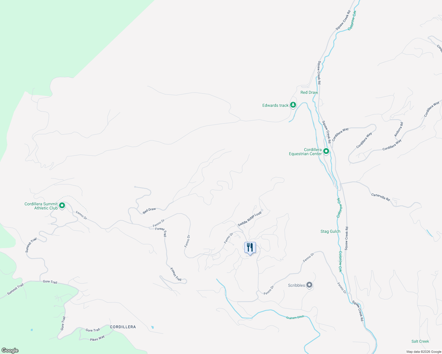 map of restaurants, bars, coffee shops, grocery stores, and more near 1205 Red Draw in Edwards