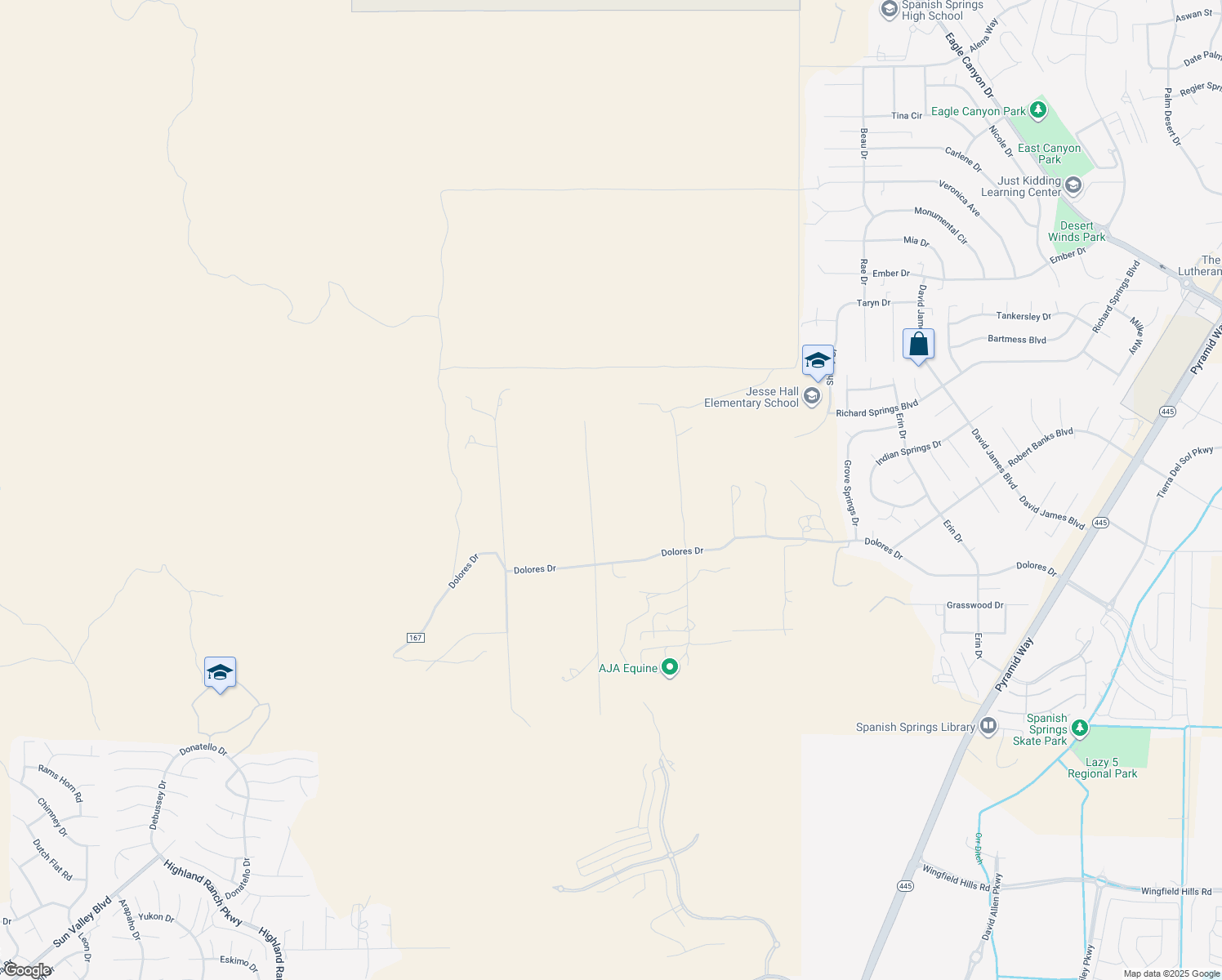 map of restaurants, bars, coffee shops, grocery stores, and more near 7660 Patrina Way in Sparks