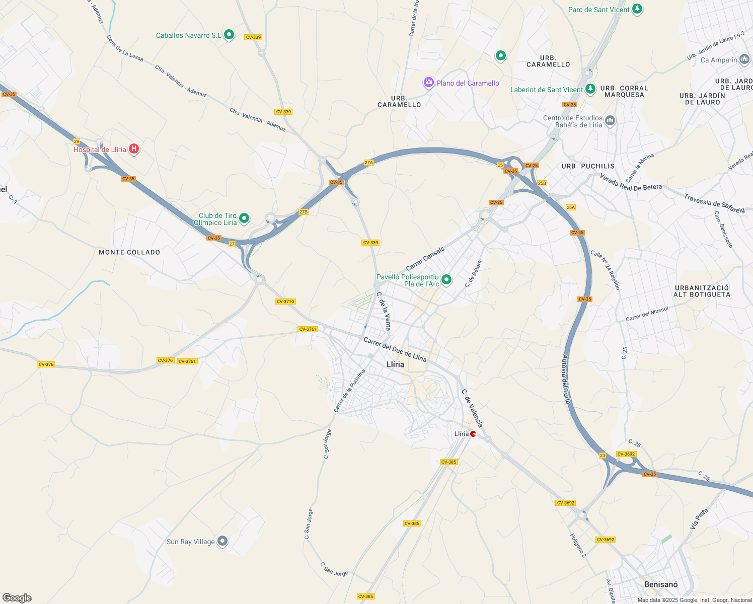 map of restaurants, bars, coffee shops, grocery stores, and more near 12 Carrer Sant​ Ignaci in Llíria