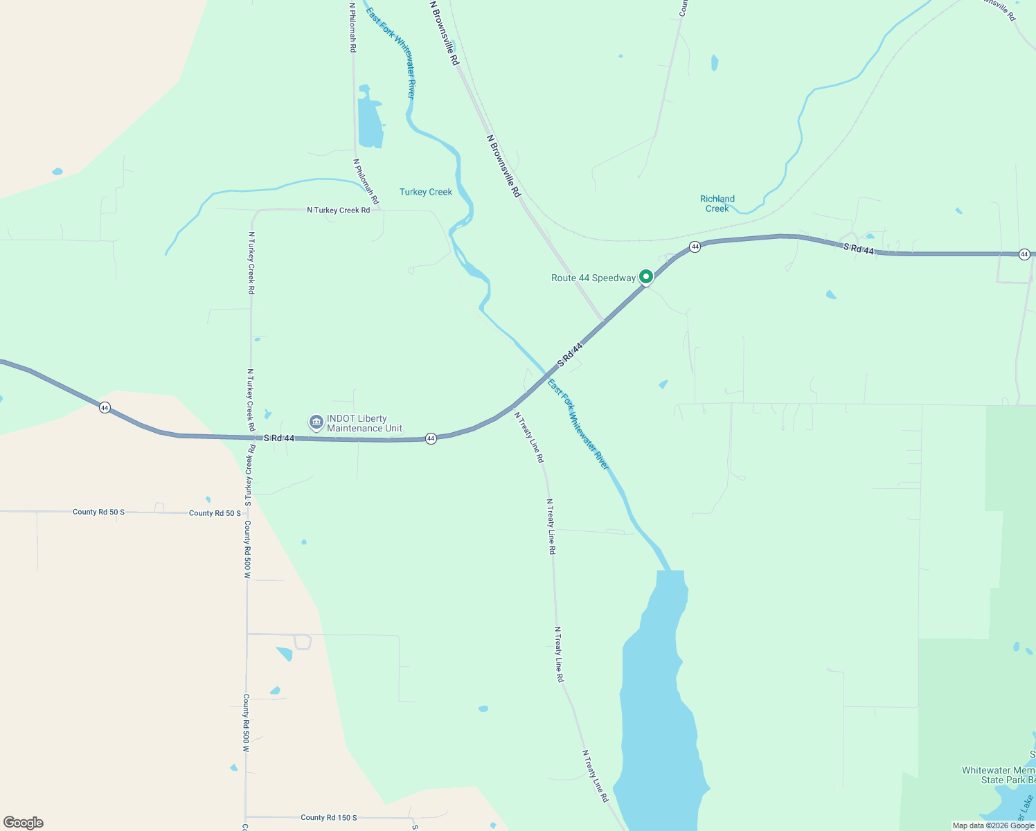 map of restaurants, bars, coffee shops, grocery stores, and more near 68 North Treaty Line Road in Liberty