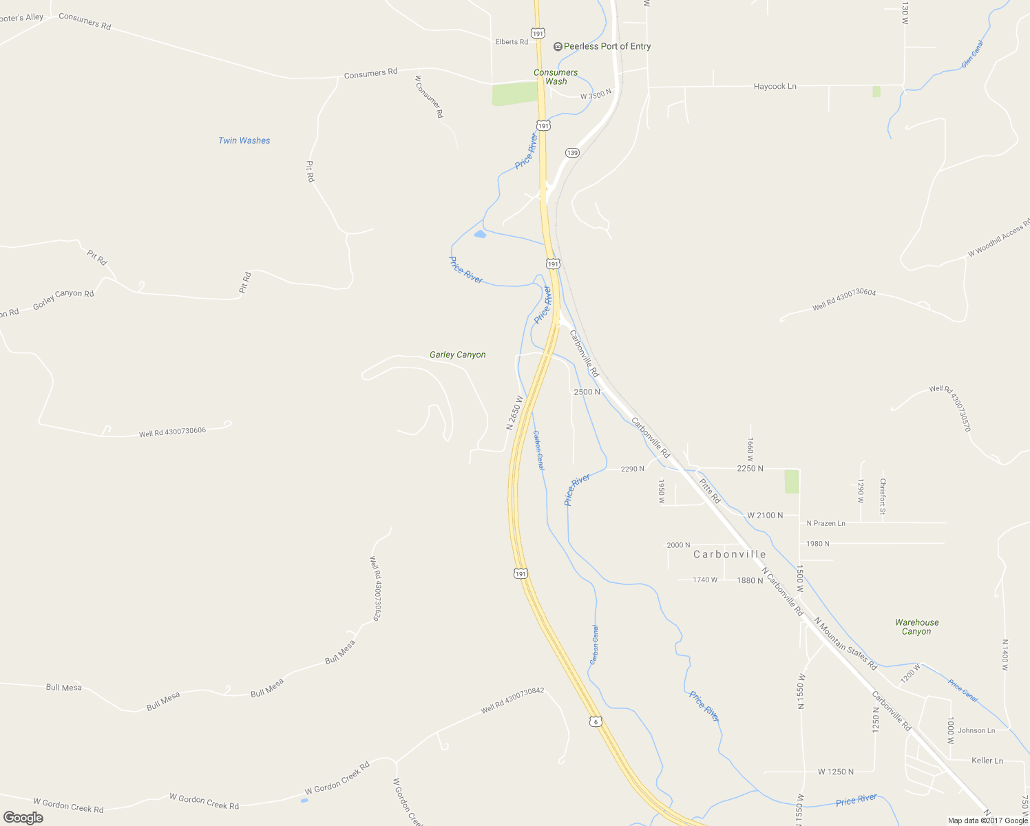 map of restaurants, bars, coffee shops, grocery stores, and more near North 2650 West in Helper