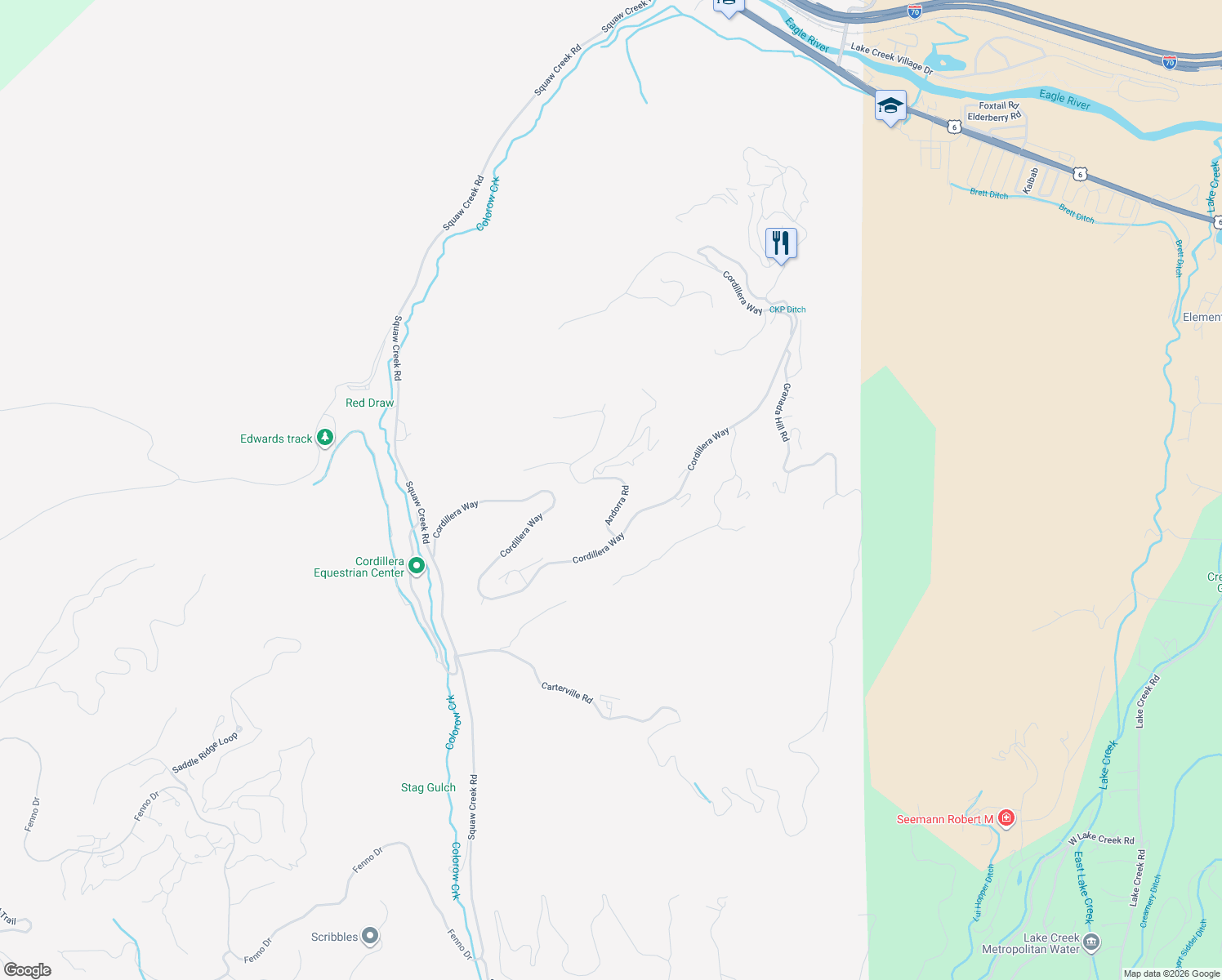 map of restaurants, bars, coffee shops, grocery stores, and more near 25 Little Andorra Road in Edwards