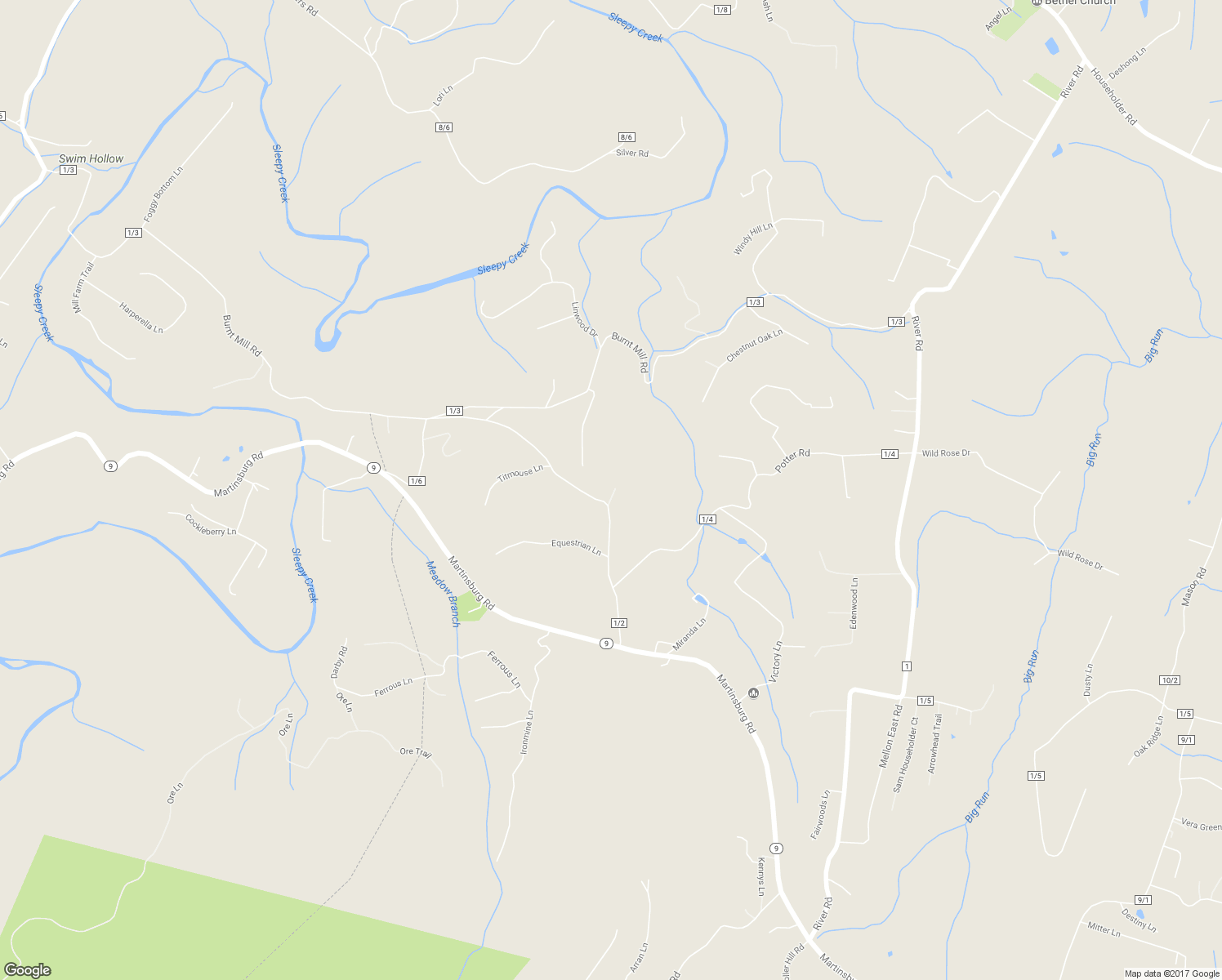 map of restaurants, bars, coffee shops, grocery stores, and more near 404 Michael's Chapel Road in Hedgesville