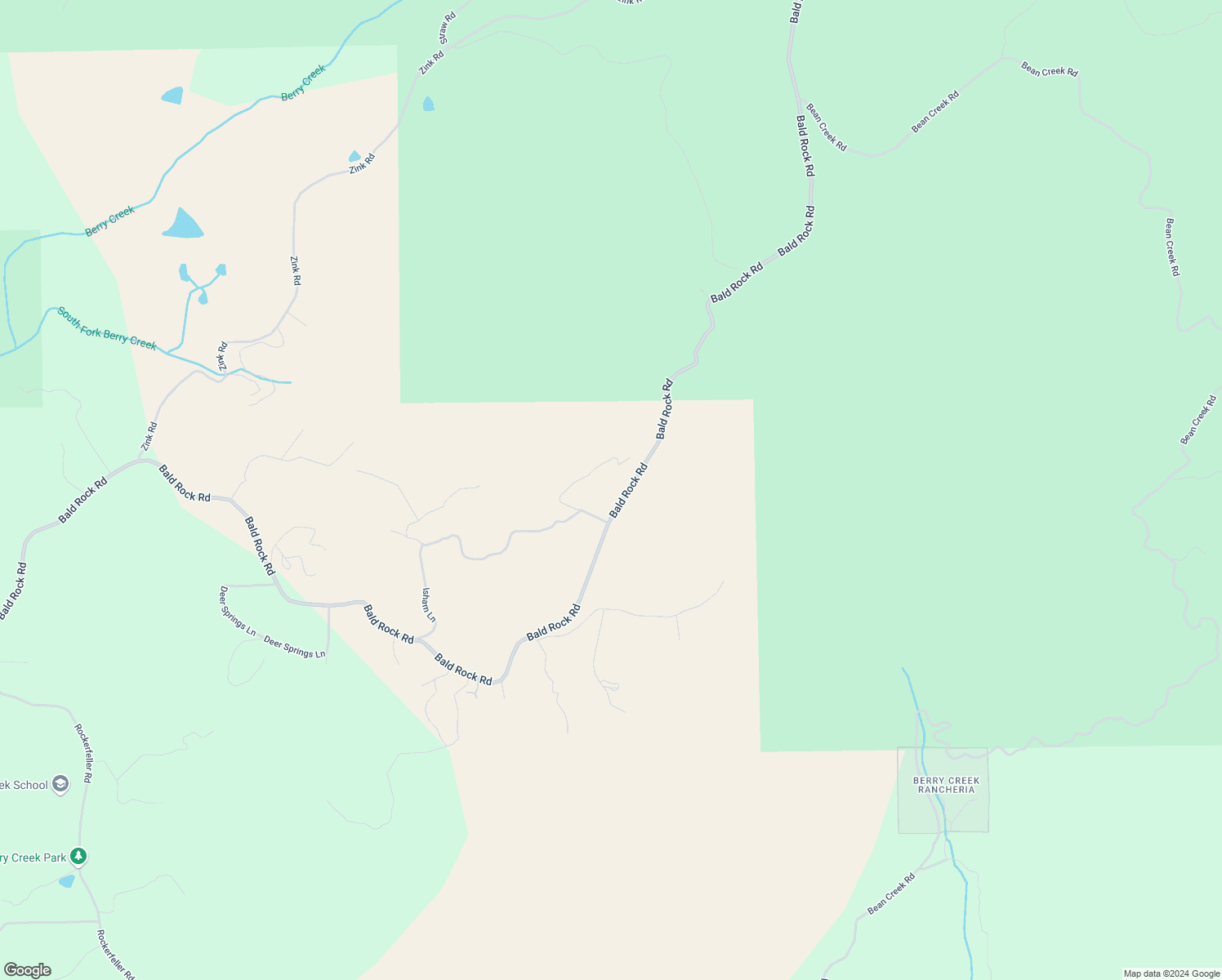 map of restaurants, bars, coffee shops, grocery stores, and more near Bald Rock Road in Butte County