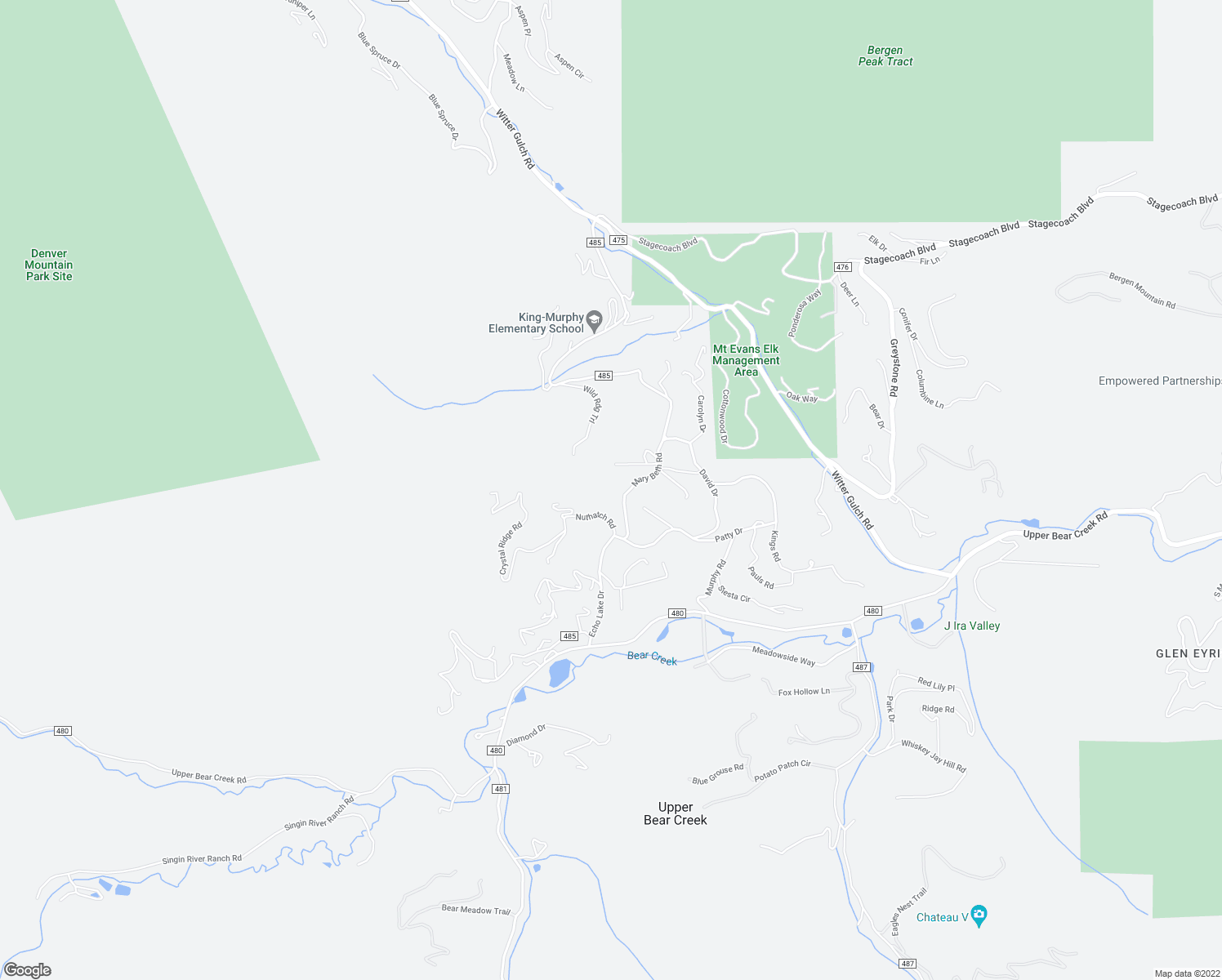 map of restaurants, bars, coffee shops, grocery stores, and more near 193 Mary Beth Road in Evergreen