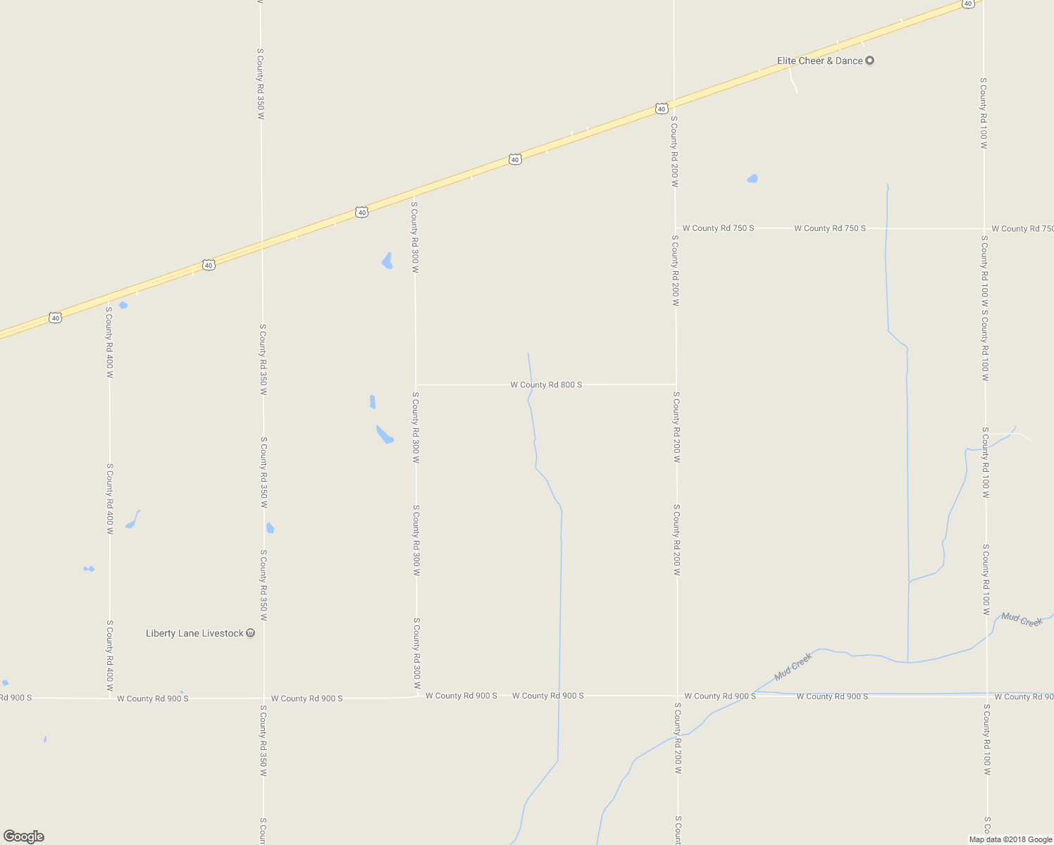 map of restaurants, bars, coffee shops, grocery stores, and more near 2499 West County Road 800 South in Clayton