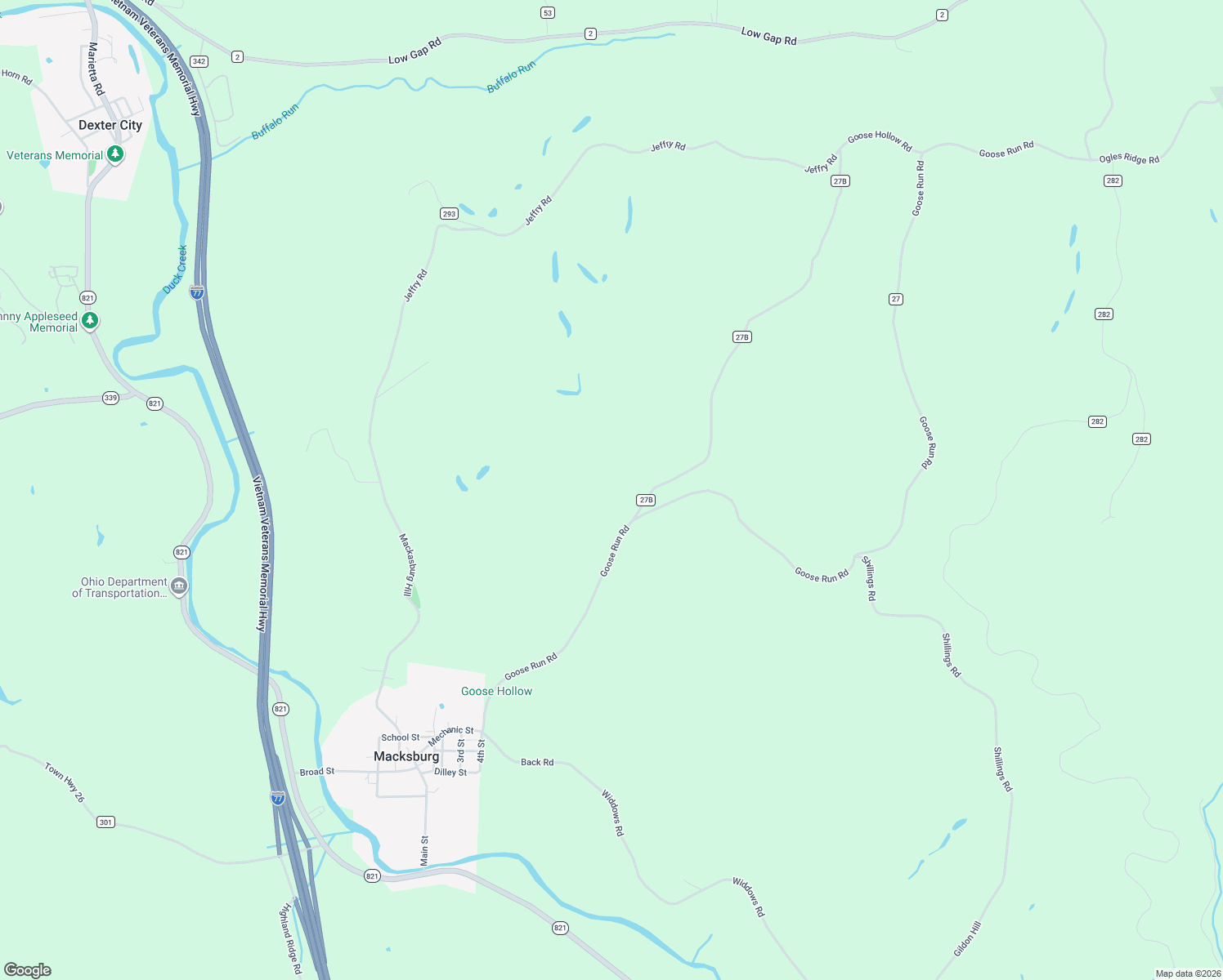 map of restaurants, bars, coffee shops, grocery stores, and more near in Macksburg