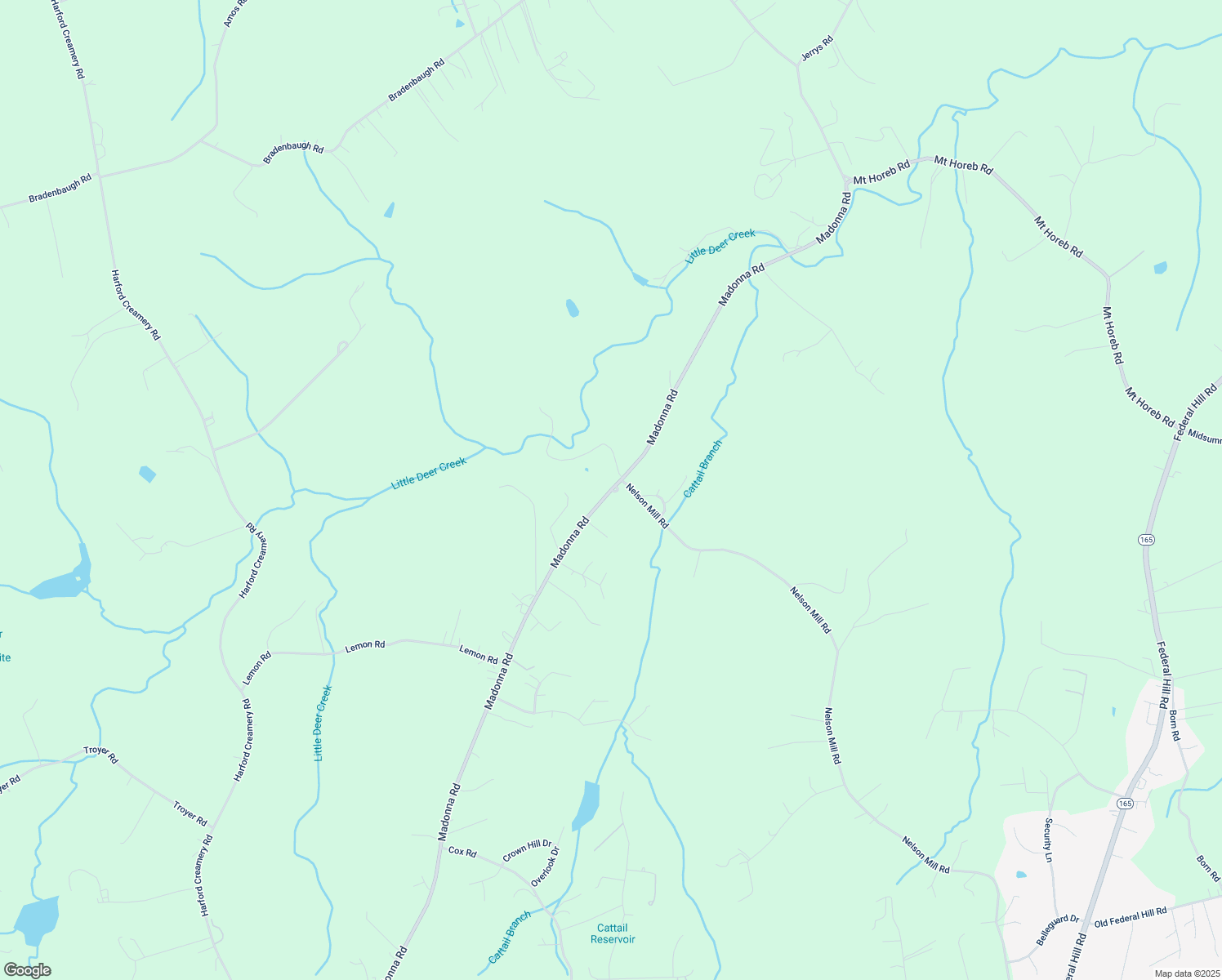 map of restaurants, bars, coffee shops, grocery stores, and more near 4340 Madonna Road in Jarrettsville