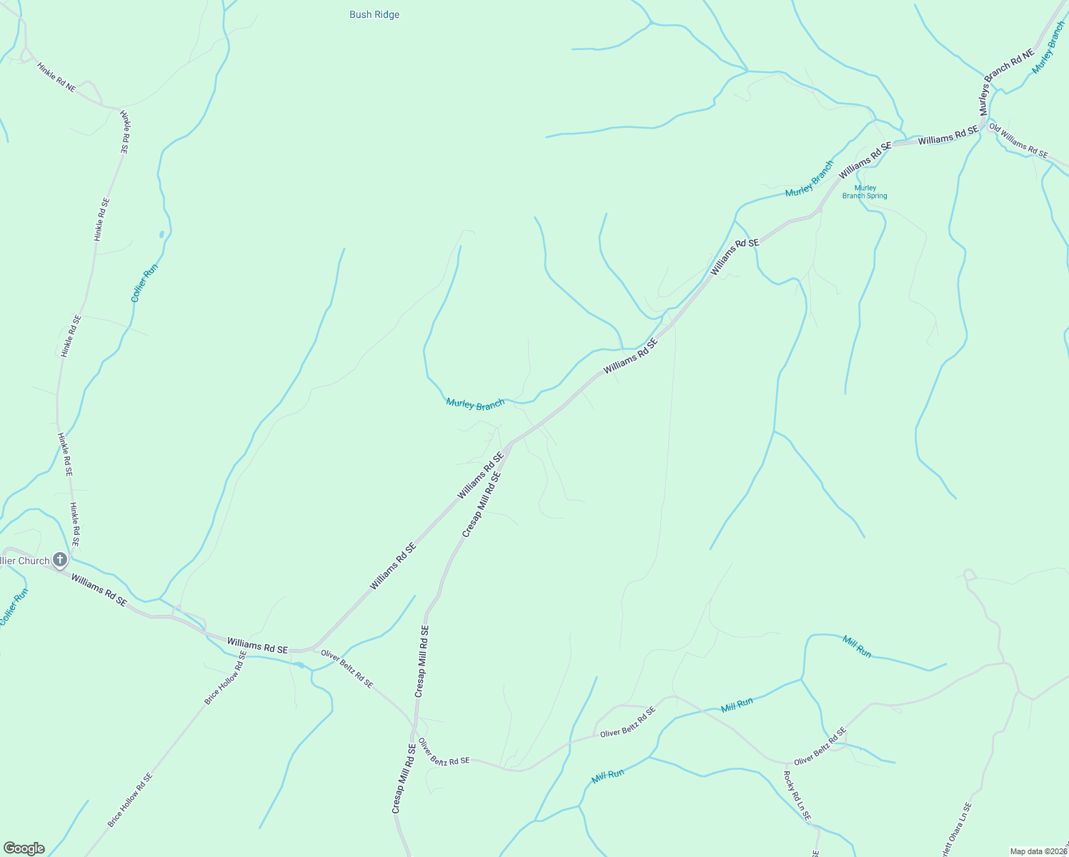 map of restaurants, bars, coffee shops, grocery stores, and more near 17704 Williams Road Southeast in Flintstone