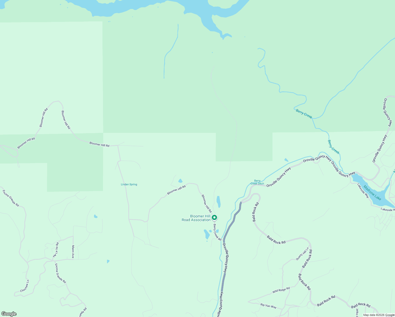 map of restaurants, bars, coffee shops, grocery stores, and more near 178 Bloomer Hill Road in Berry Creek