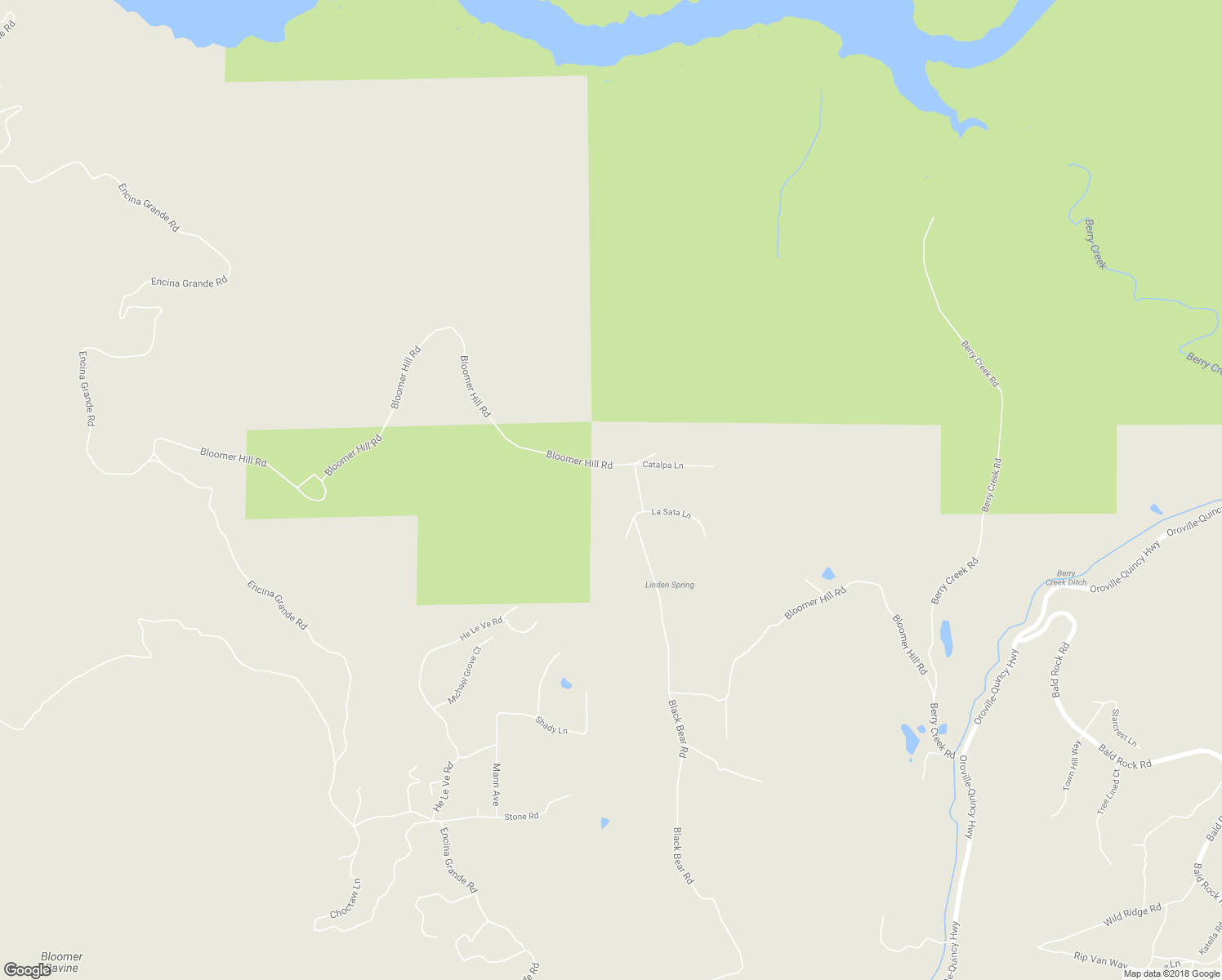 map of restaurants, bars, coffee shops, grocery stores, and more near 729 Bloomer Hill Road in Berry Creek