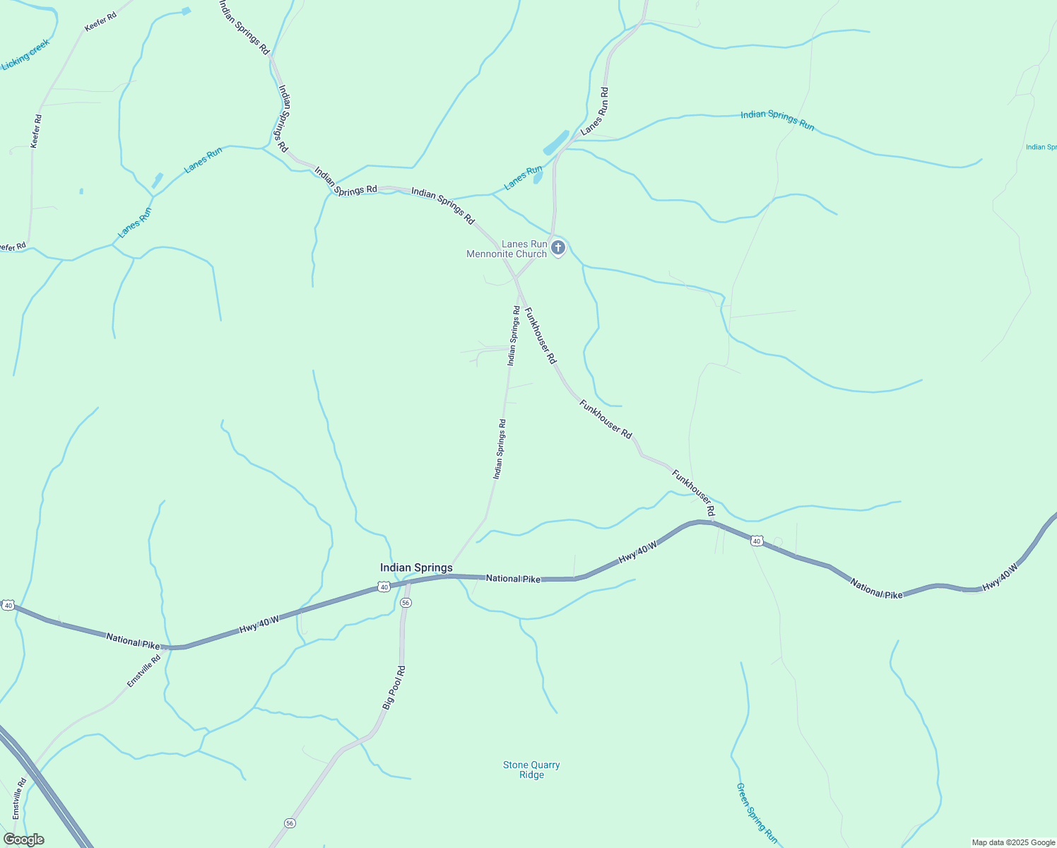map of restaurants, bars, coffee shops, grocery stores, and more near 12435 Indian Springs Road in Clear Spring
