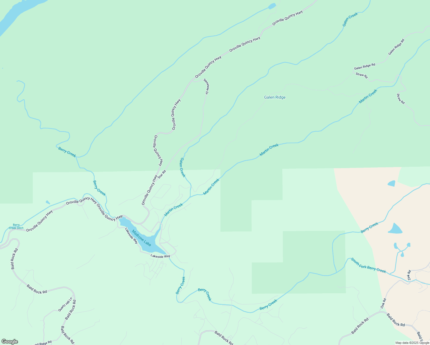map of restaurants, bars, coffee shops, grocery stores, and more near 0 Galen Ridge Road in Berry Creek