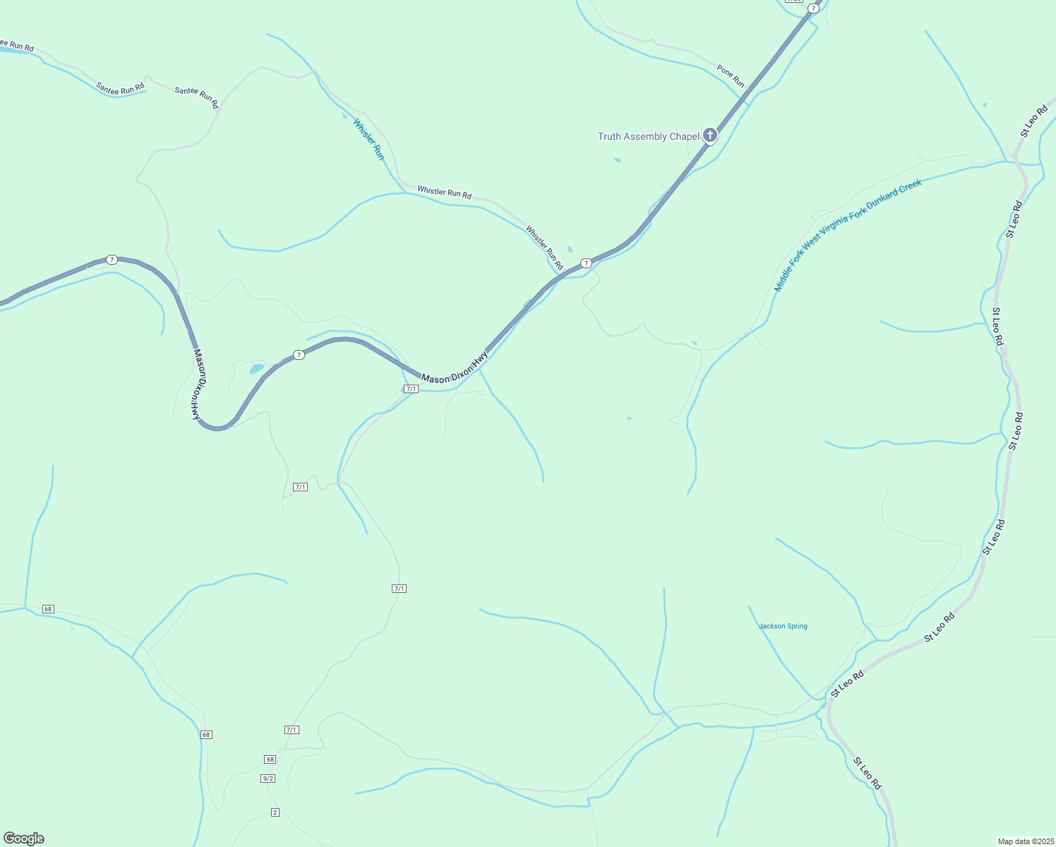 map of restaurants, bars, coffee shops, grocery stores, and more near 11147 Mason Dixon Highway in Burton