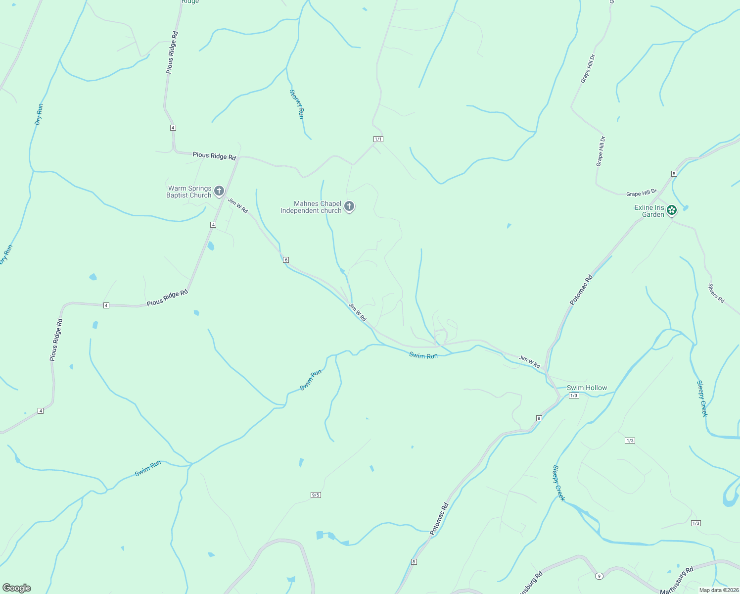 map of restaurants, bars, coffee shops, grocery stores, and more near 831 Jim Woods Road in Berkeley Springs